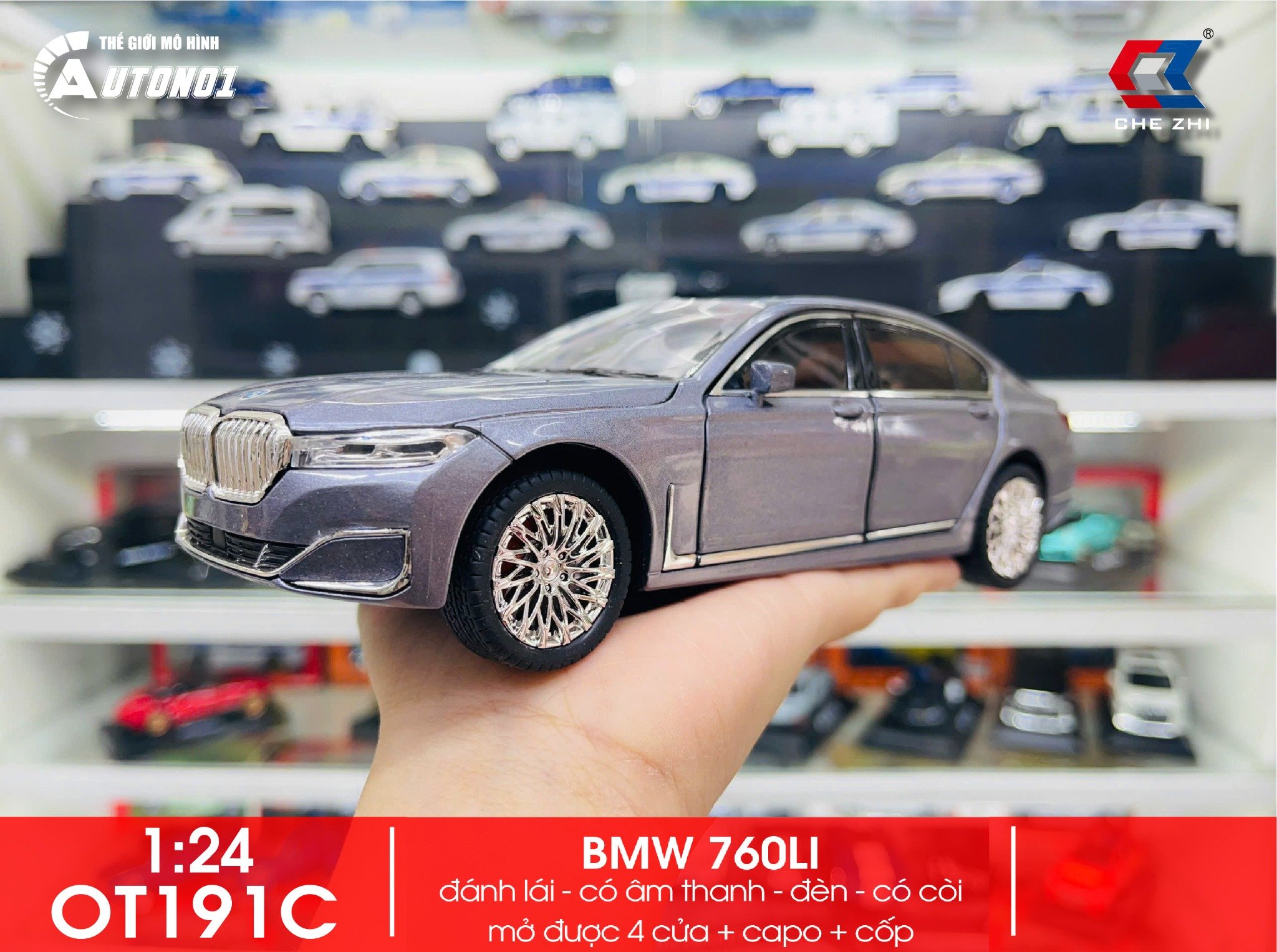  Mô hình xe ô tô Bmw 760Li tỉ lệ 1:24 Chezhi OT191 