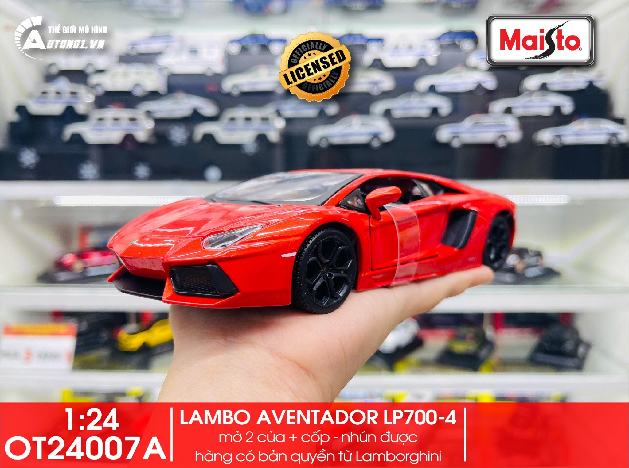  Mô hình xe Lamborghini Aventador LP700-4 tỉ lệ 1:24 Maisto OT24007 