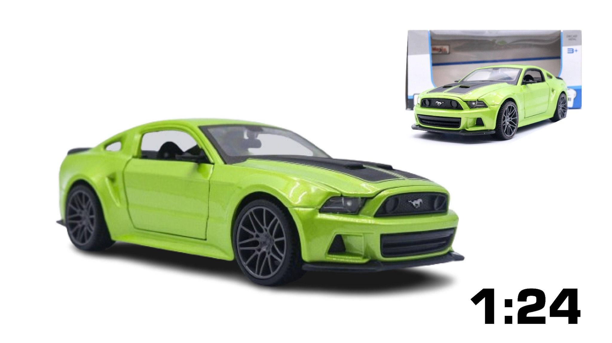  Mô hình xe Ford Mustang New Street Racer Met Green 1:24 Maisto OT24008 