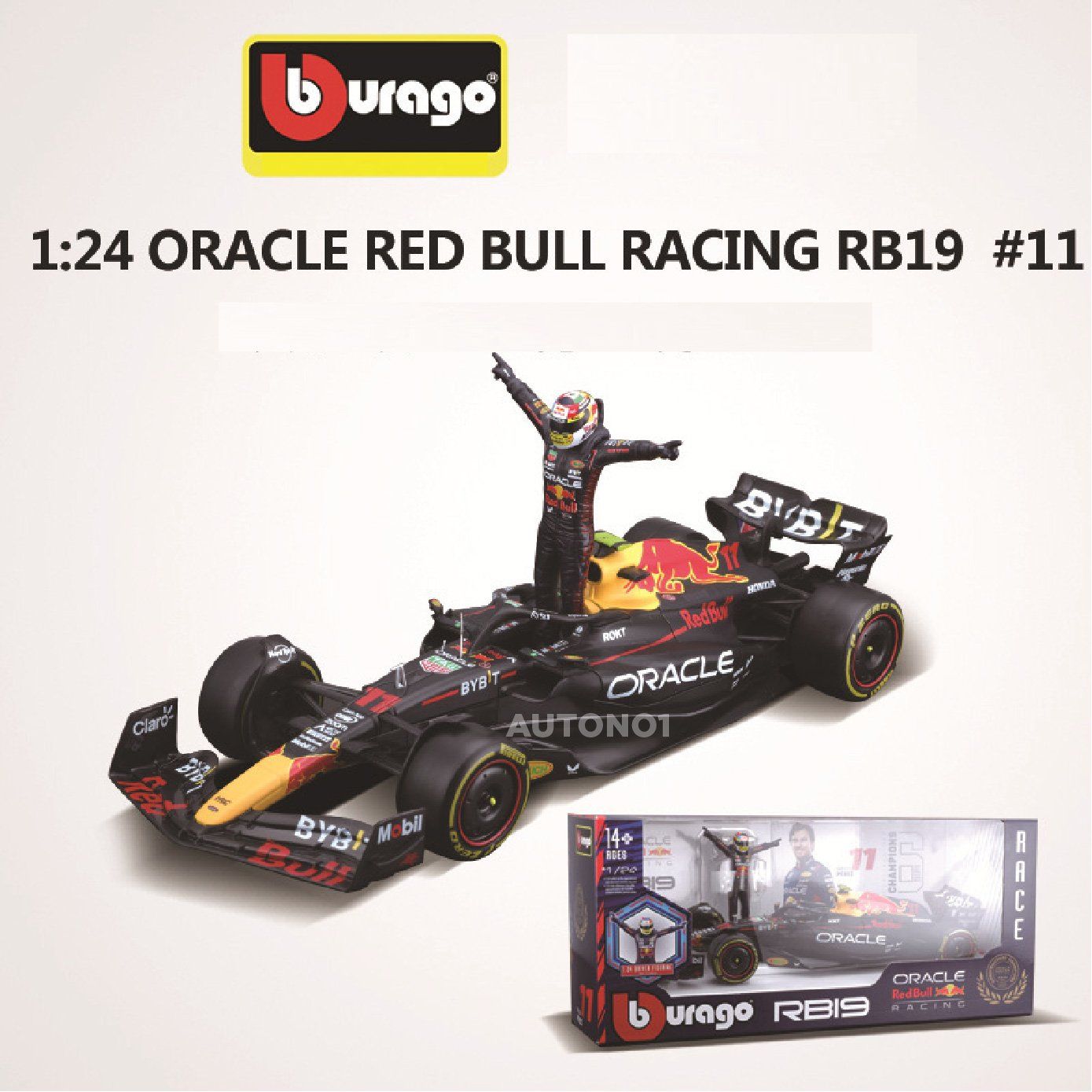 Mô hình xe đua F1 Redbull GP 2023 RB19 có figure rời tỉ lệ 1:24 Bburago 18-28036 OT24022 