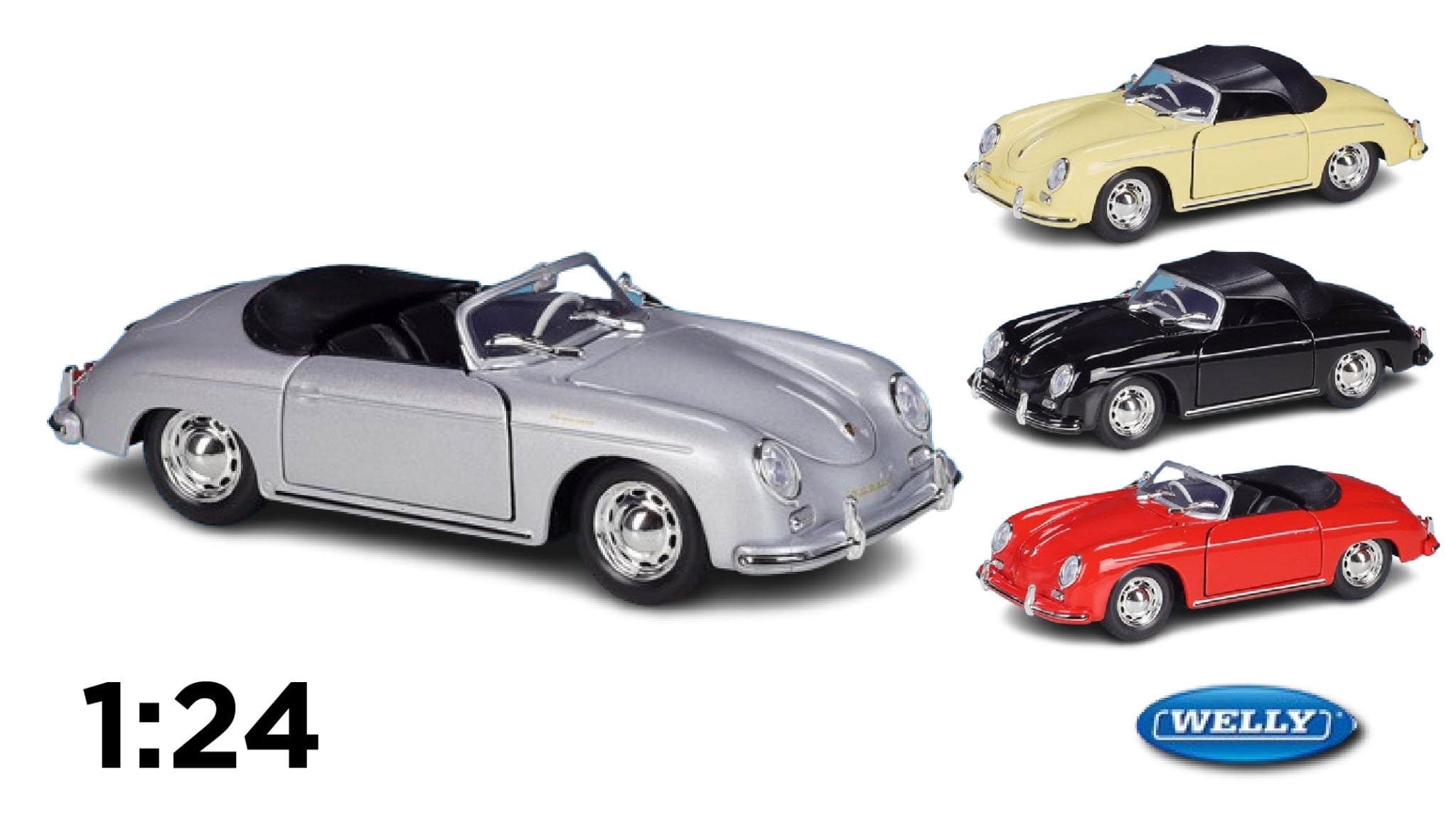  Mô hình xe Porsche 356A Speedster tỉ lệ 1:24 Welly OT24027 