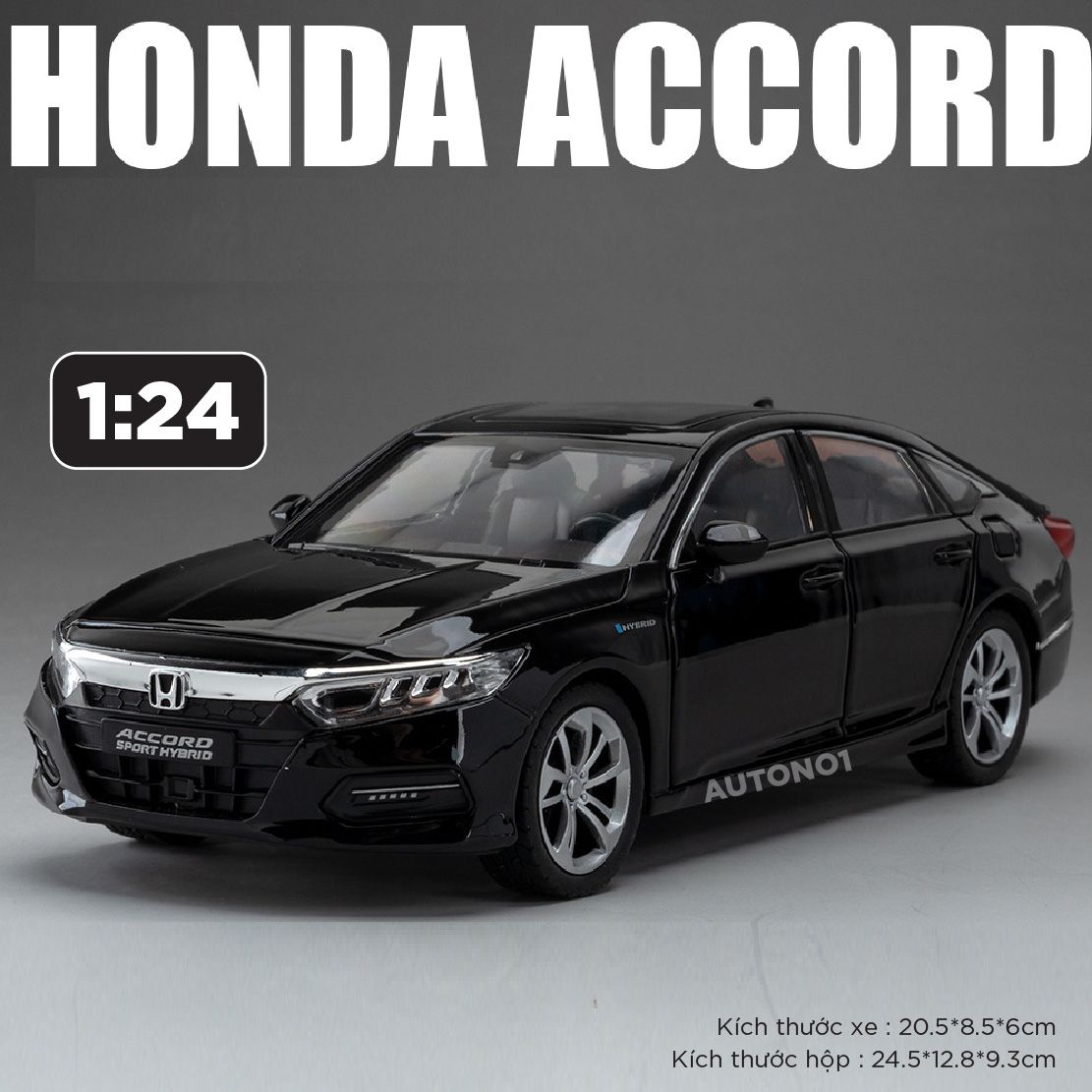  Mô hình xe Honda Accord Sport Hybrid full open - có đèn - âm thanh tỉ lệ 1:24 Alloy Model OT24031 