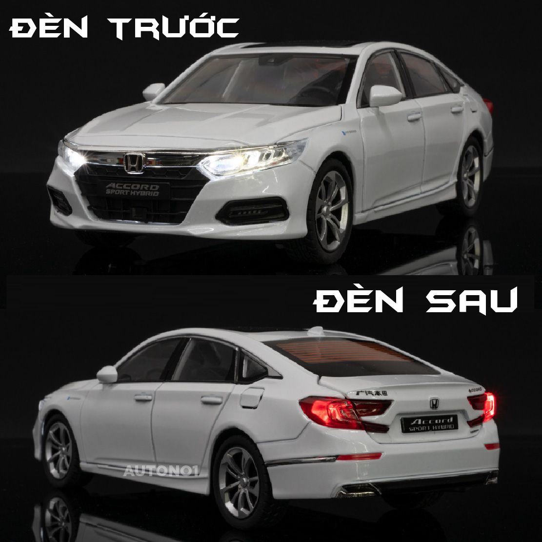  Mô hình xe Honda Accord Sport Hybrid full open - có đèn - âm thanh tỉ lệ 1:24 Alloy Model OT24031 