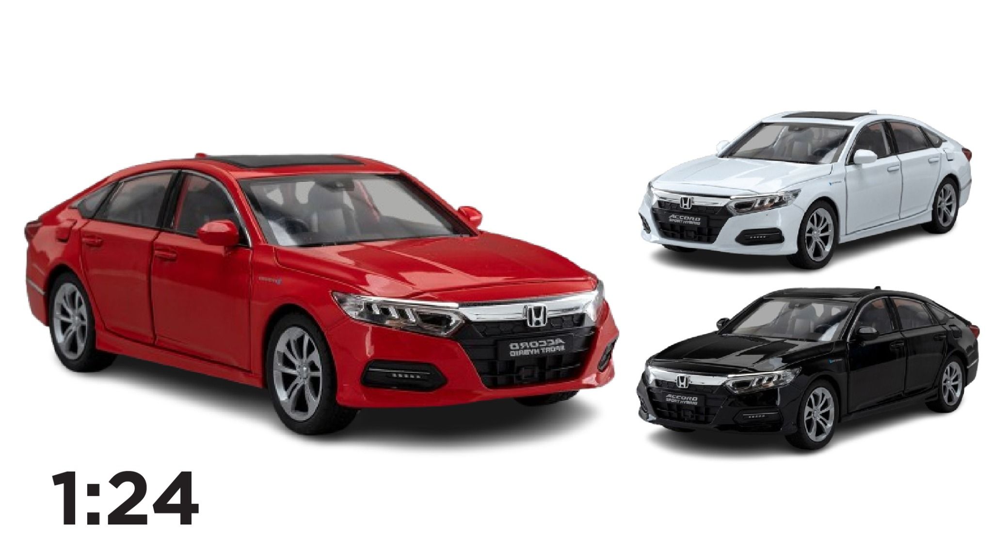  Mô hình xe Honda Accord Sport Hybrid full open - có đèn - âm thanh tỉ lệ 1:24 Alloy Model OT24031 