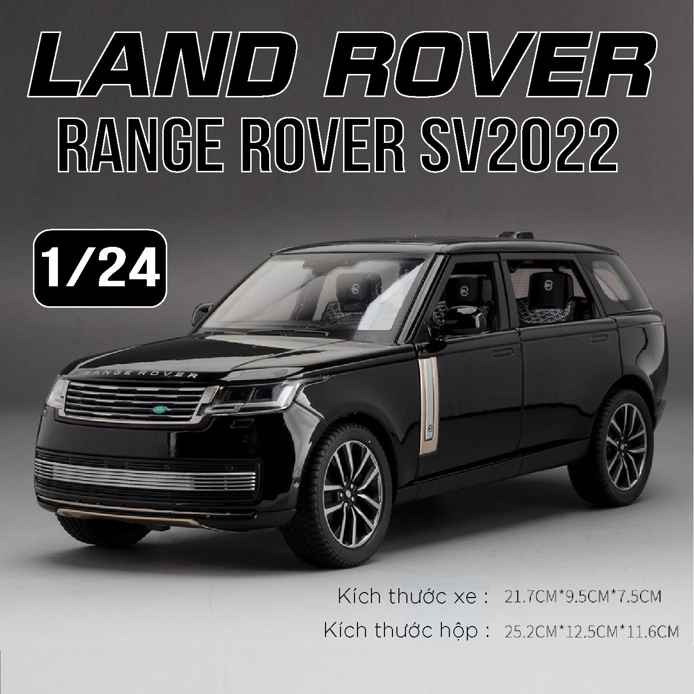 Mô hình xe Land Rover Range Rover SV2022 full open - có đèn - âm thanh tỉ lệ 1:24 Alloy Model OT24044 
