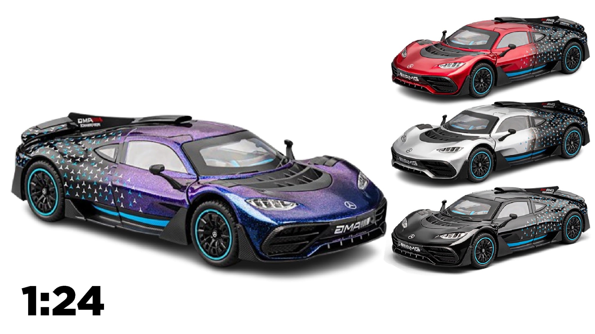  Mô hình xe Mercedes-AMG One full open - có đèn - âm thanh tỉ lệ 1:24 Chezhi 