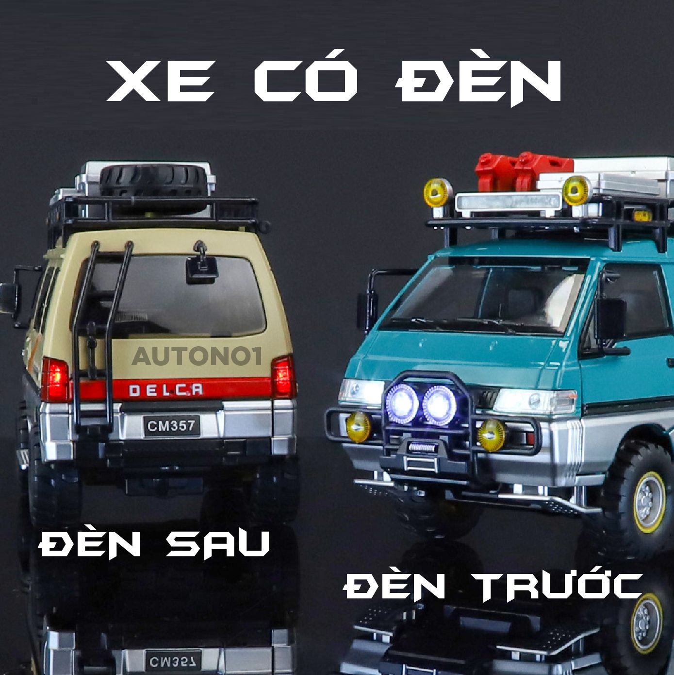  Mô hình xe Mitsubishi Delica Van Guide Offroad full open - có phụ kiện tỉ lệ 1:24 Chimei Model OT24052 