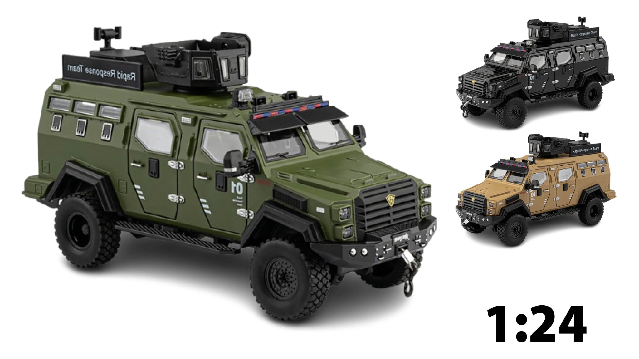  Mô hình xe Sabretooth Tiger bọc thép full open - có phụ kiện tỉ lệ 1:24 Chezhi Model OT24053 