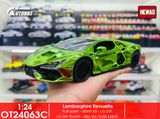  Mô hình xe Lamborghini Revuelto chrome color đánh lái được - full open - có đèn - âm thanh tỉ lệ 1:24 Alloy model OT24063 