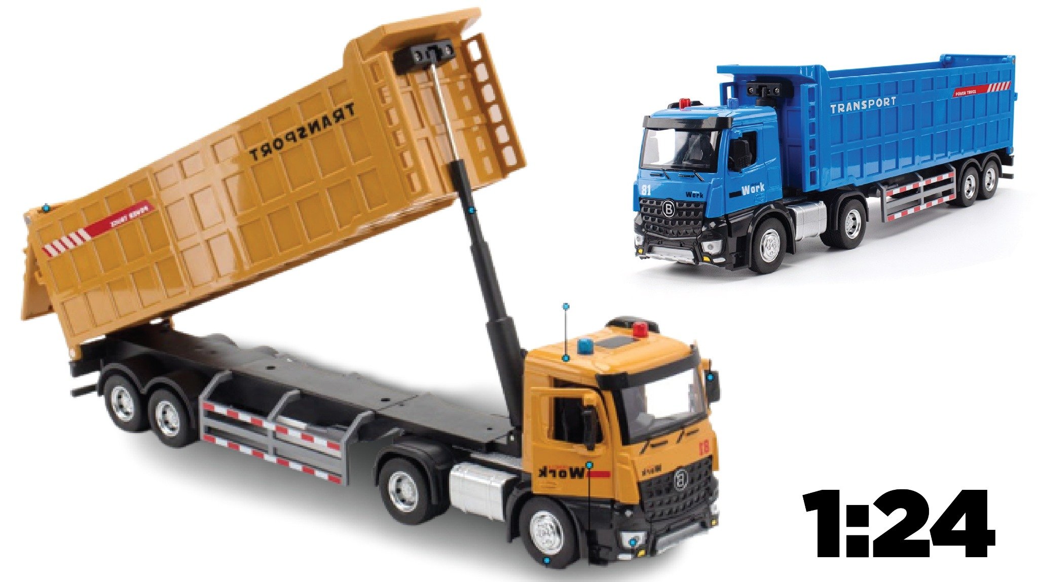  Mô hình xe container tỉ lệ 1:24 đầu kim loại - thùng xe nhựa Metal DieCast OT242 