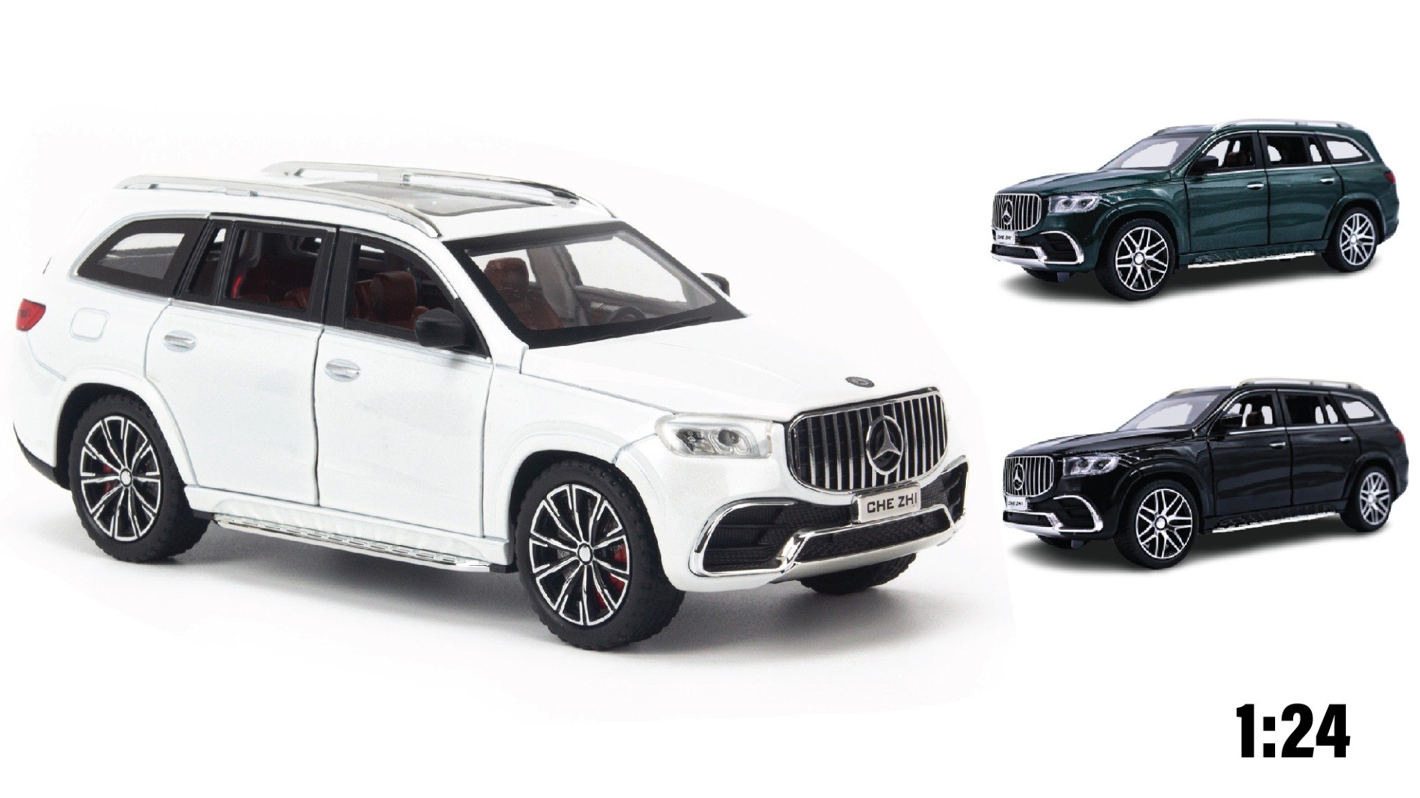  Mô hình xe Mercedes - Benz GLS63 AMG full open - đánh lái tỉ lệ 1:24 Chezhi CZ134P OT24070 