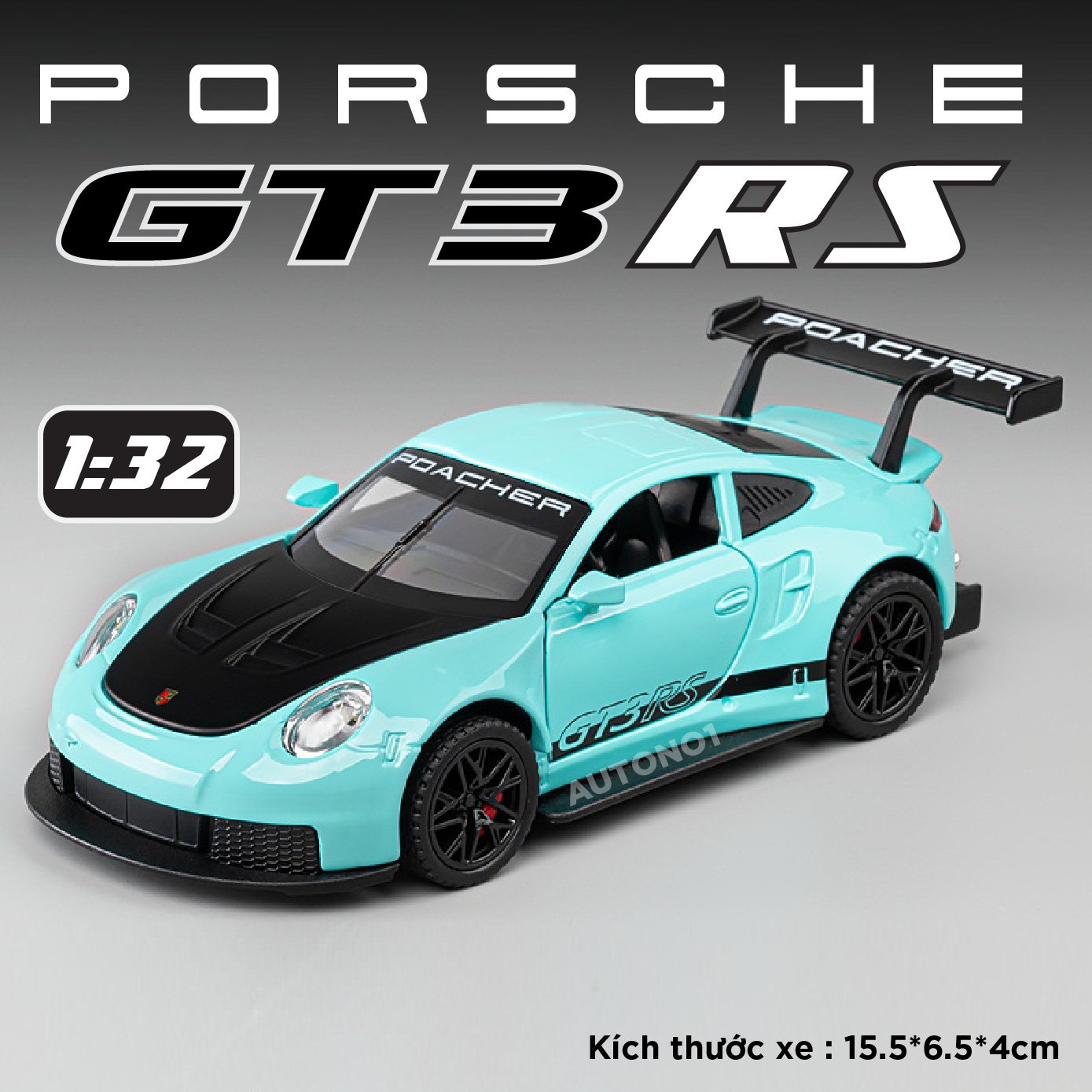  Mô hình xe Porsche GT3 RS full open - có đèn - âm thanh tỉ lệ 1:32 Alloy Model OT32006 