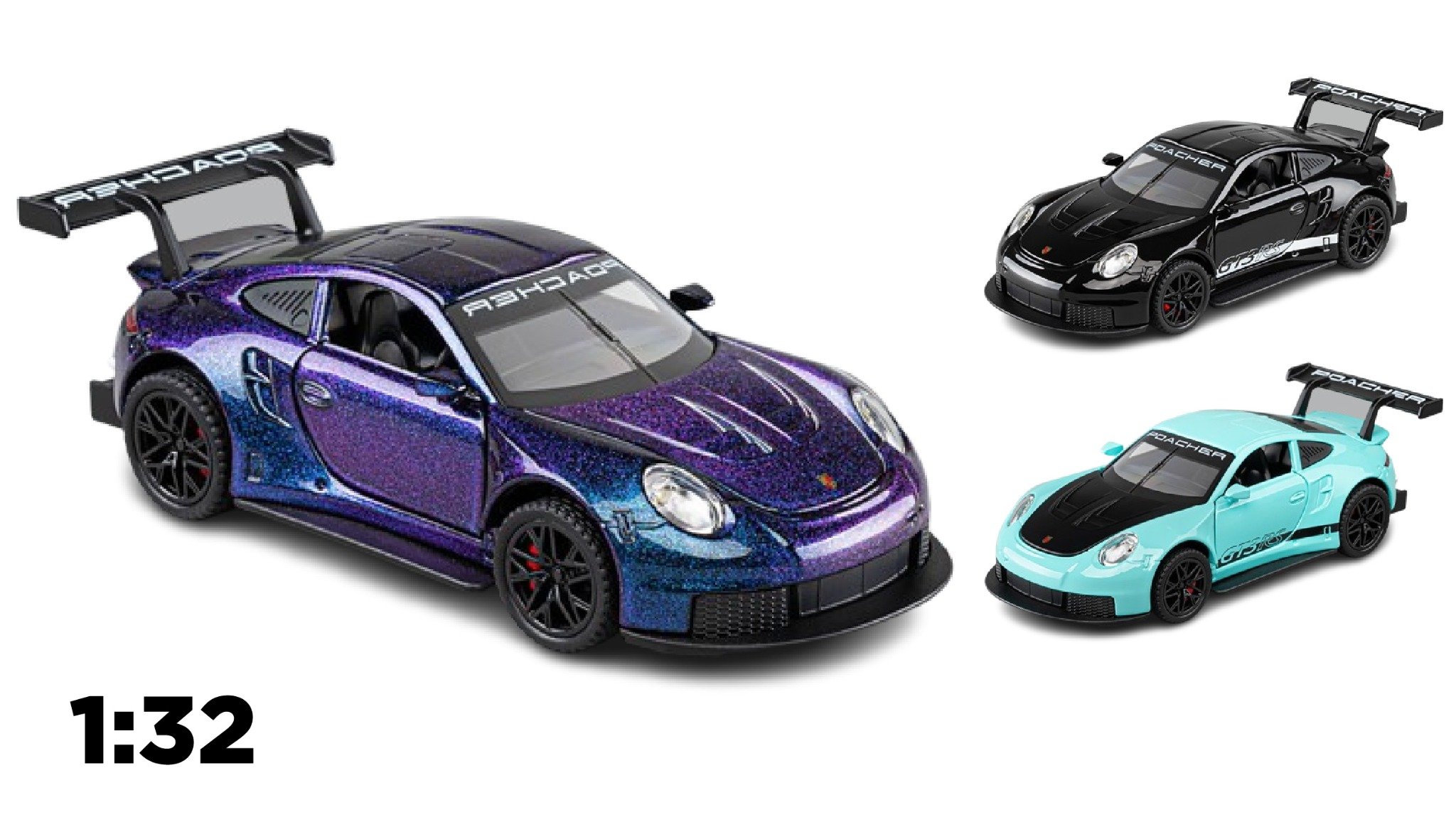  Mô hình xe Porsche GT3 RS full open - có đèn - âm thanh tỉ lệ 1:32 Alloy Model OT32006 