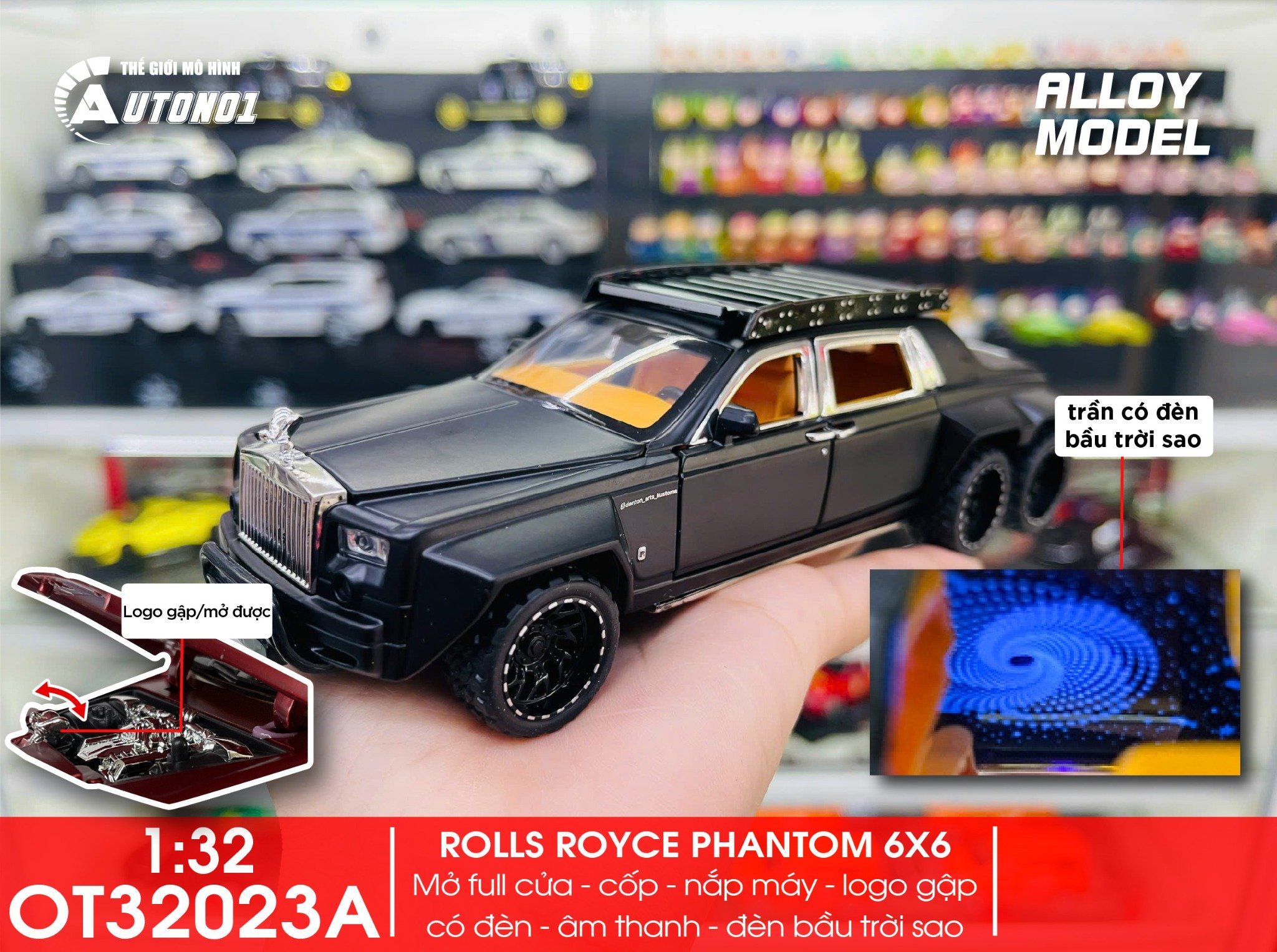  Mô hình xe Rolls Royce Phantom 6x6 địa hình tỉ lệ 1:32 Alloy model OT32023 