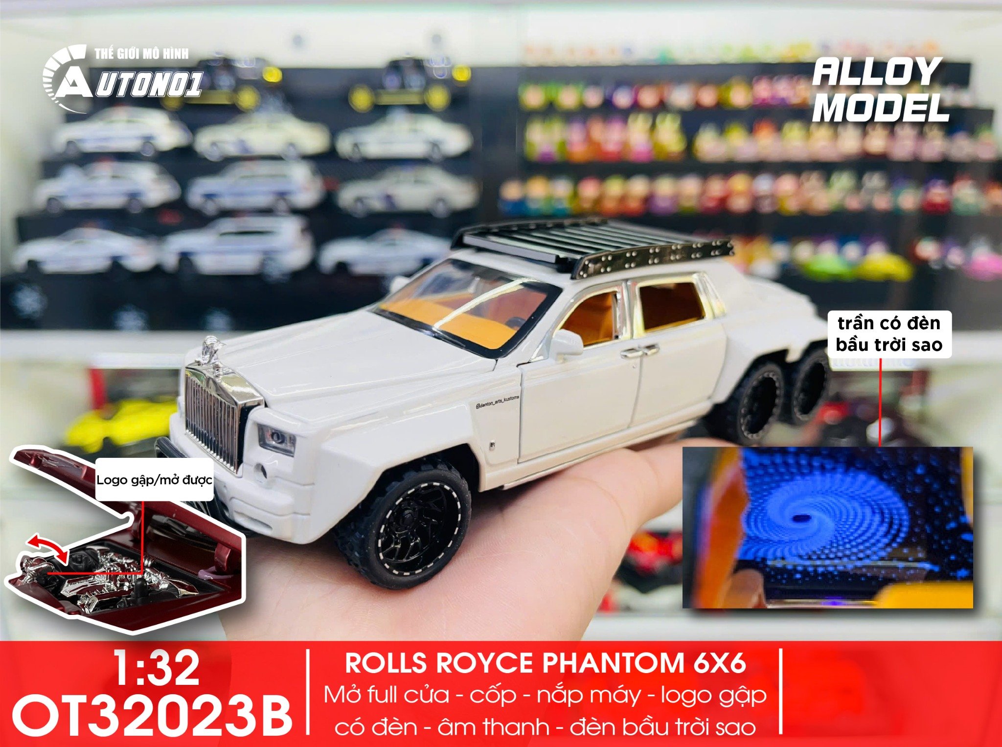  Mô hình xe Rolls Royce Phantom 6x6 địa hình tỉ lệ 1:32 Alloy model OT32023 