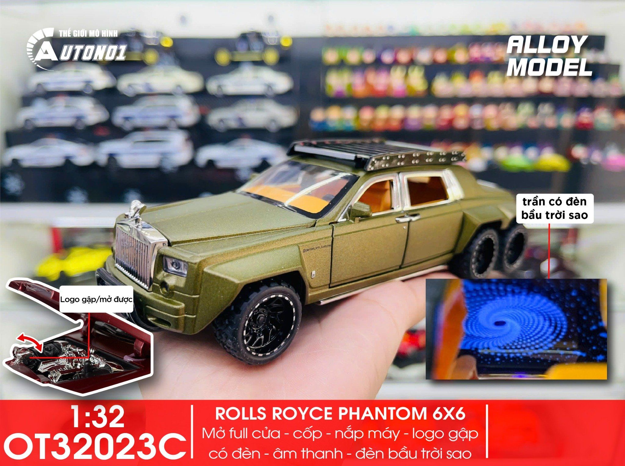  Mô hình xe Rolls Royce Phantom 6x6 địa hình tỉ lệ 1:32 Alloy model OT32023 