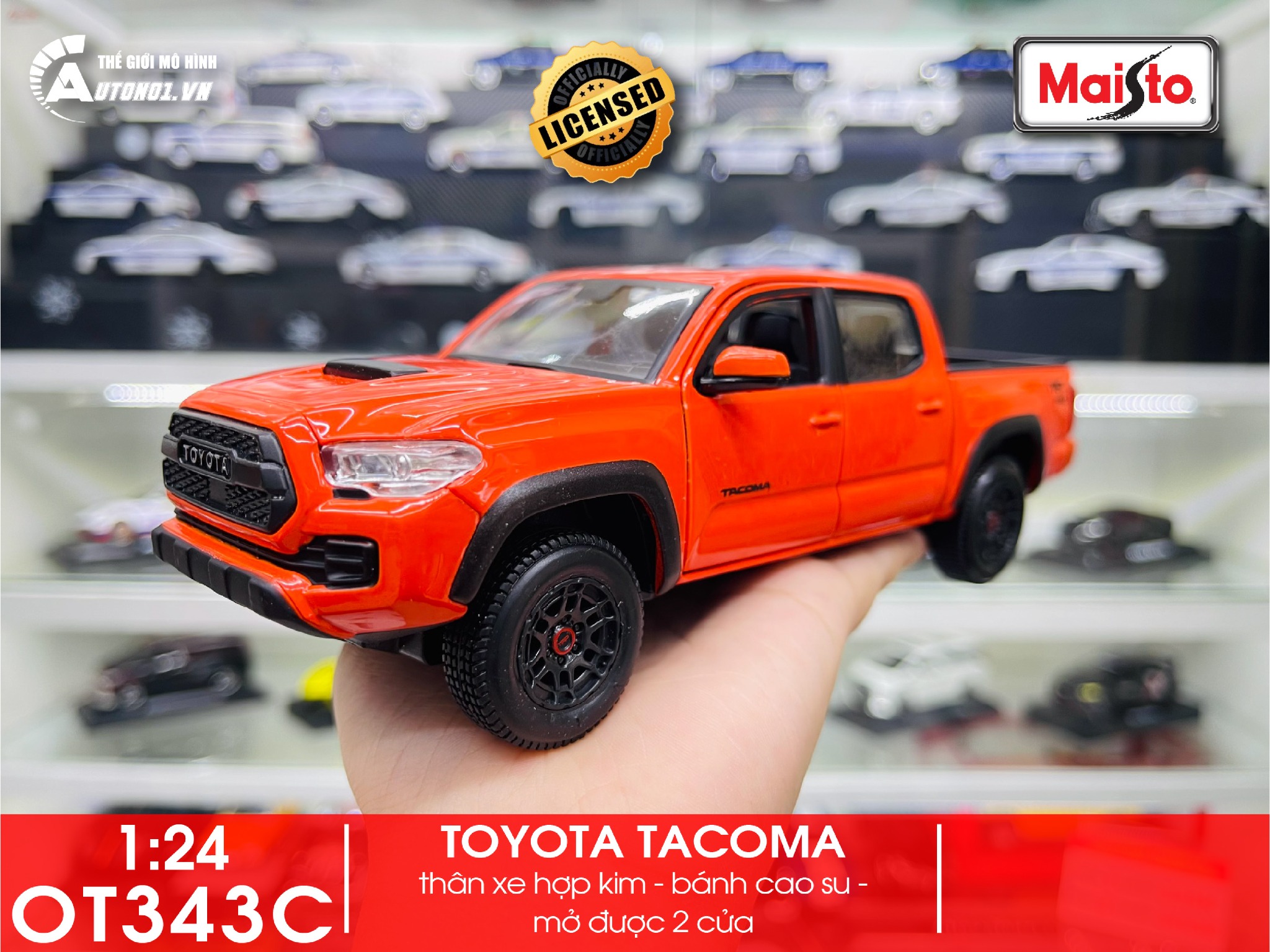  Mô hình xe Toyota Tacoma TRD Pro 2023 tỉ lệ 1:27 Maisto 32910 OT343 