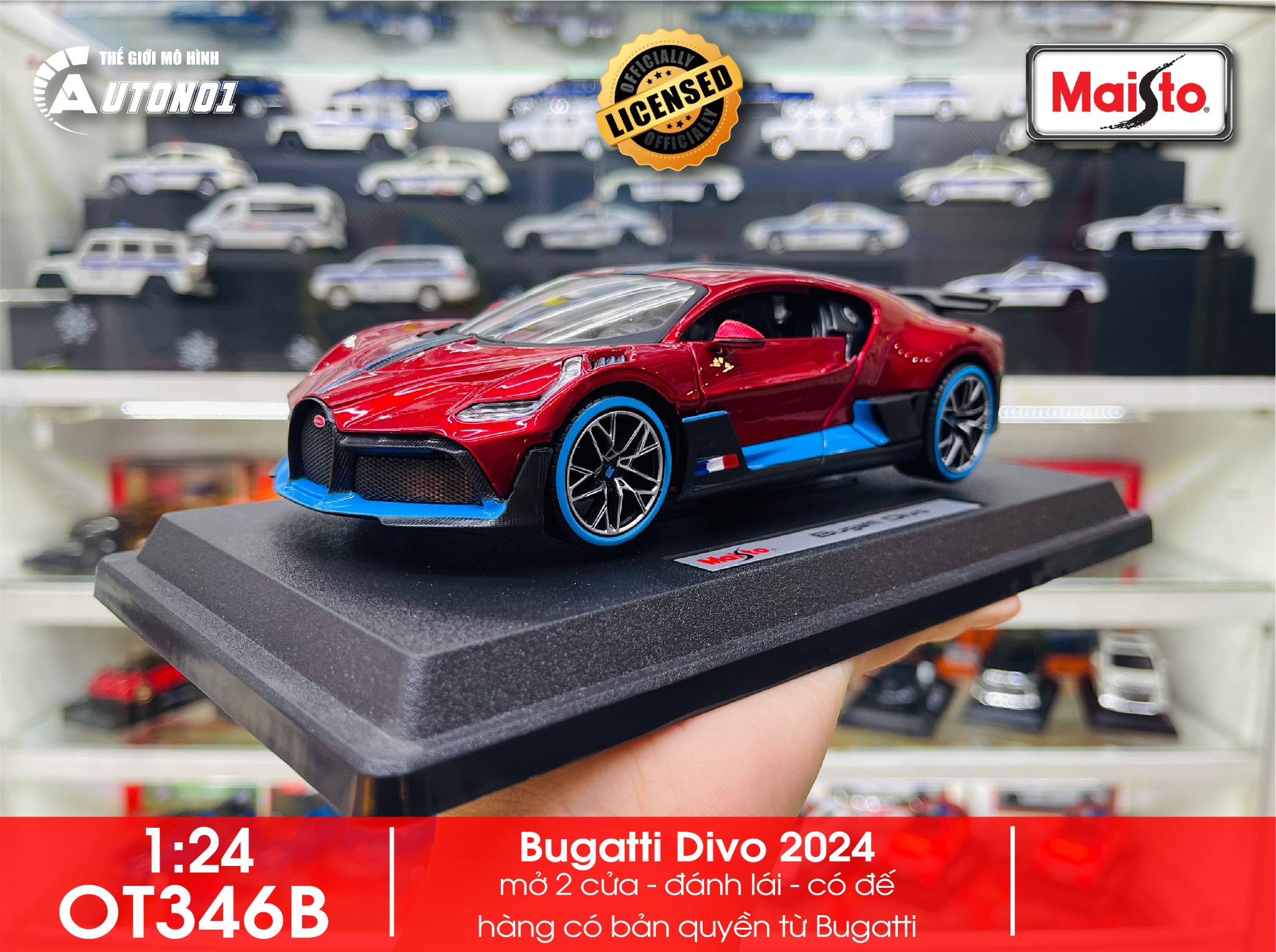  Mô hình xe Bugatti Divo 2024 tỉ lệ 1:24 Maisto OT346 