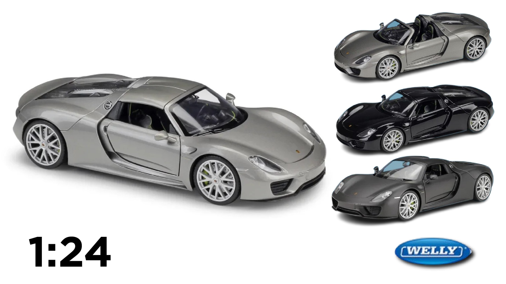  Mô hình xe Porsche 918 Spyder mở được 2 cửa 1:24 Welly OT558 