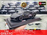  Mô hình xe Ferrari Sf90 Stradale đánh lái được full open 1:24 Bburago OT577 