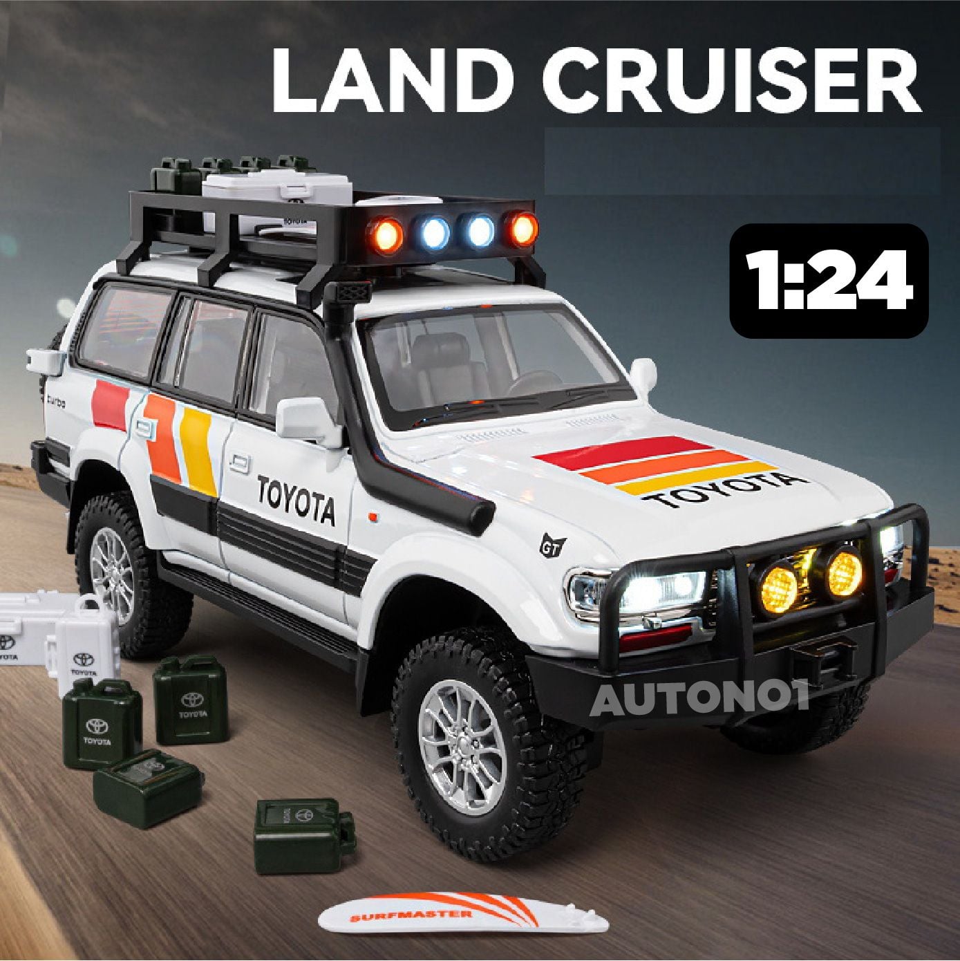  Mô hình xe Toyota Land Cruiser LC80 full open - kèm phụ kiện tỉ lệ 1:24 Chezhi C4062 