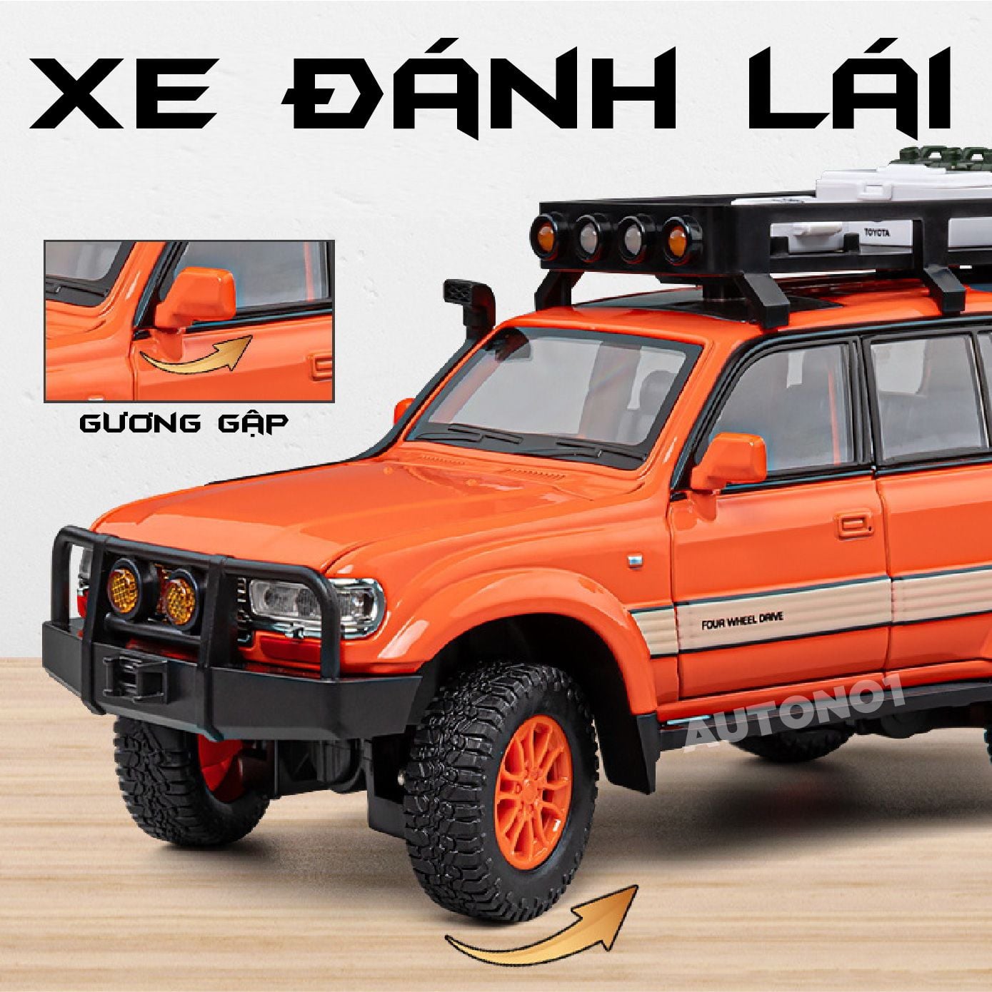  Mô hình xe Toyota Land Cruiser LC80 full open - kèm phụ kiện tỉ lệ 1:24 Chezhi C4062 