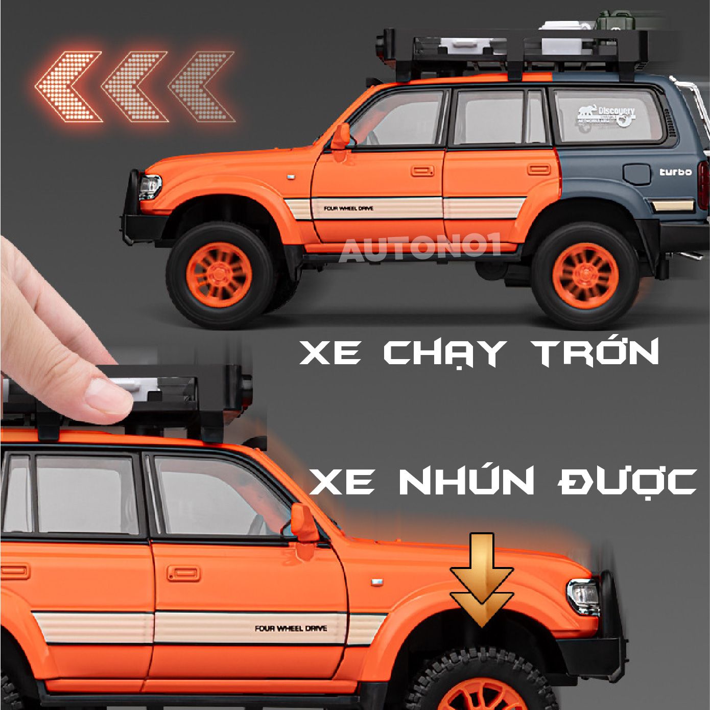  Mô hình xe Toyota Land Cruiser LC80 full open - kèm phụ kiện tỉ lệ 1:24 Chezhi C4062 