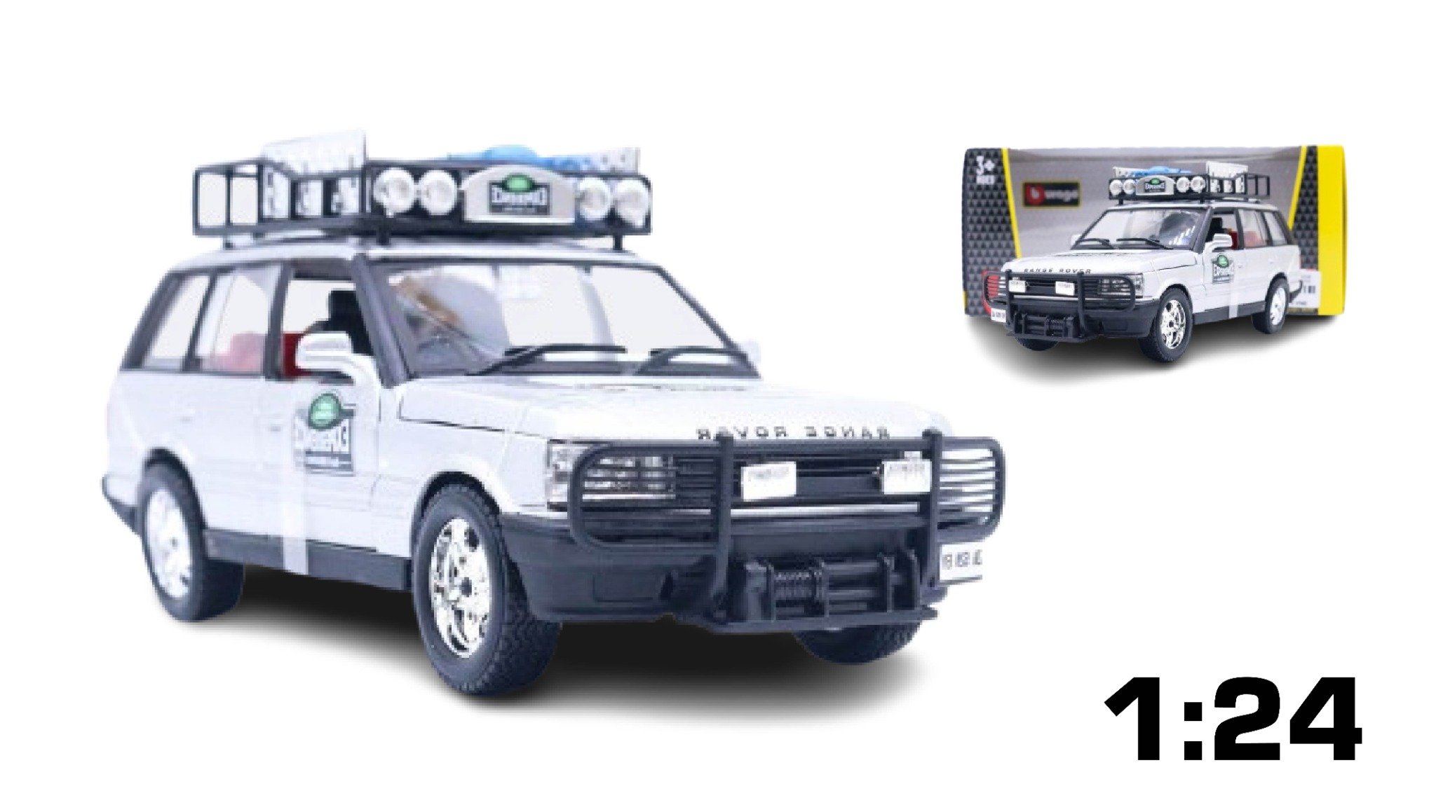  Mô hình xe Range Rover Expedition Silver Modelcar full open 1:24 Bburago OT615 