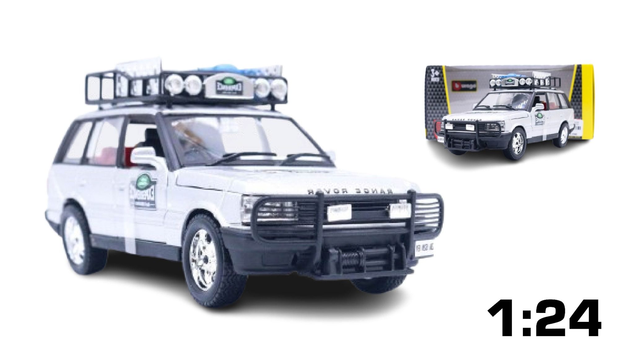  Mô hình xe Range Rover Expedition Silver Modelcar full open 1:24 Bburago OT615 