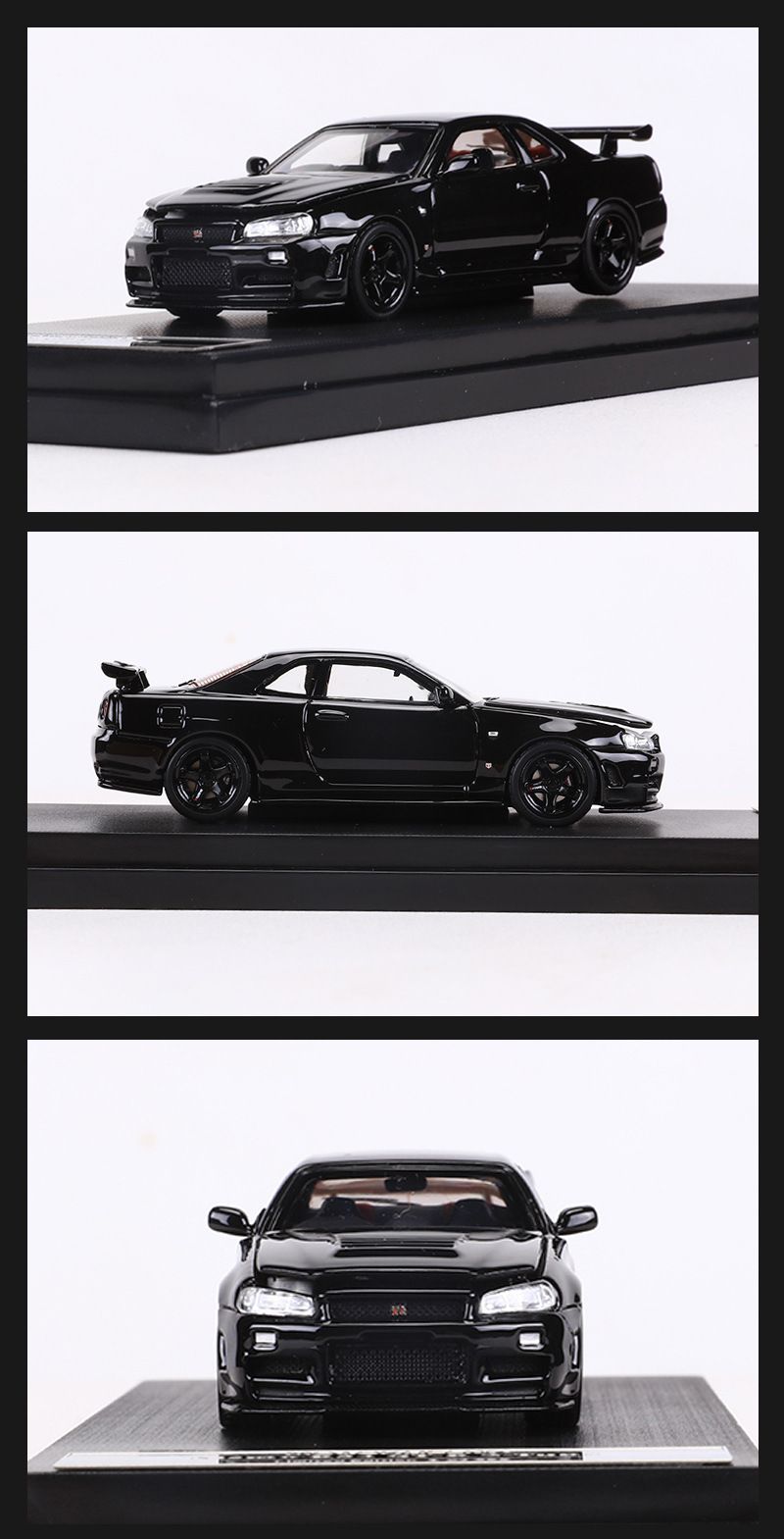  Mô hình xe Nissan Skyline GT-R R34 có hộp mica tỉ lệ 1:64 Motorhelix MH-R34-2 