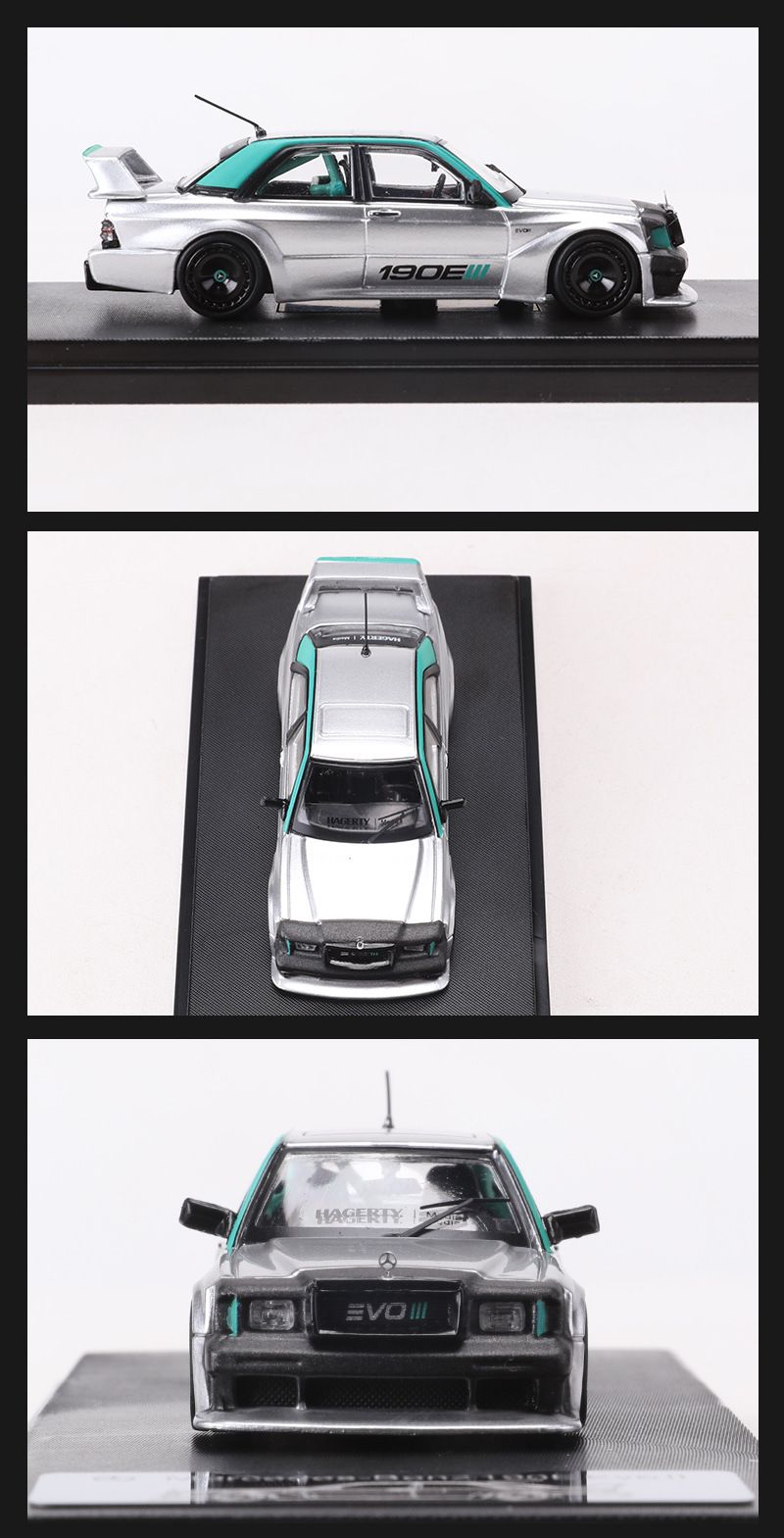  Mô hình xe Mercedes-Benz 190E W201 Evo II có hộp mica tỉ lệ 1:64 Rhino Model RM64-190E-2 