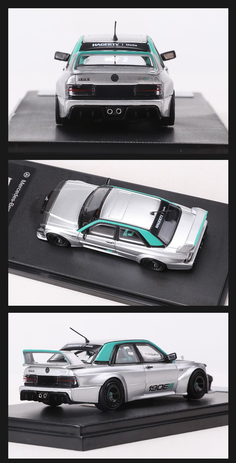  Mô hình xe Mercedes-Benz 190E W201 Evo II có hộp mica tỉ lệ 1:64 Rhino Model RM64-190E-2 