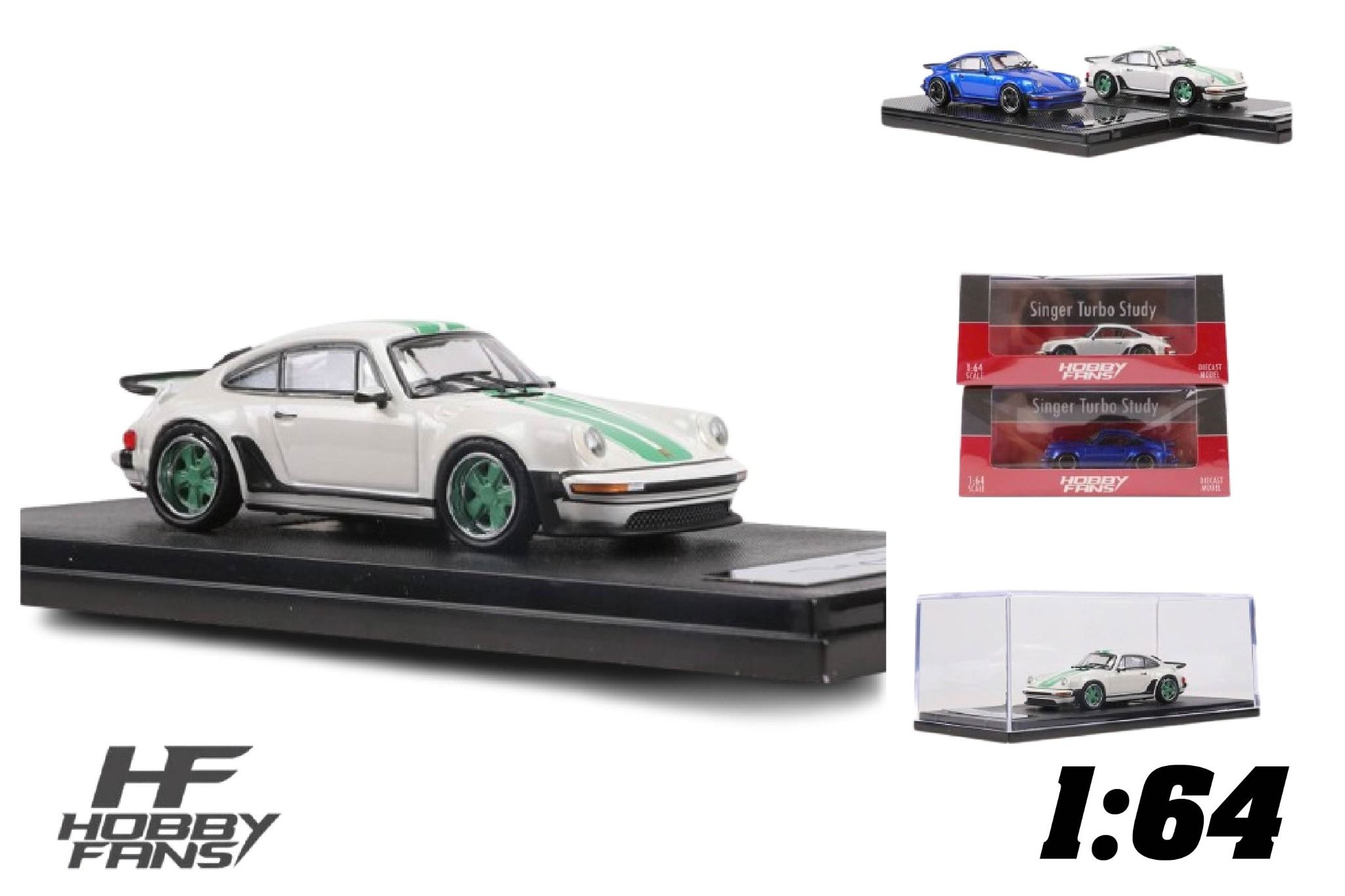  Mô hình xe Porsche Singer 930 Turbo có hộp mica tỉ lệ 1:64 Hobby Fans OT64018 