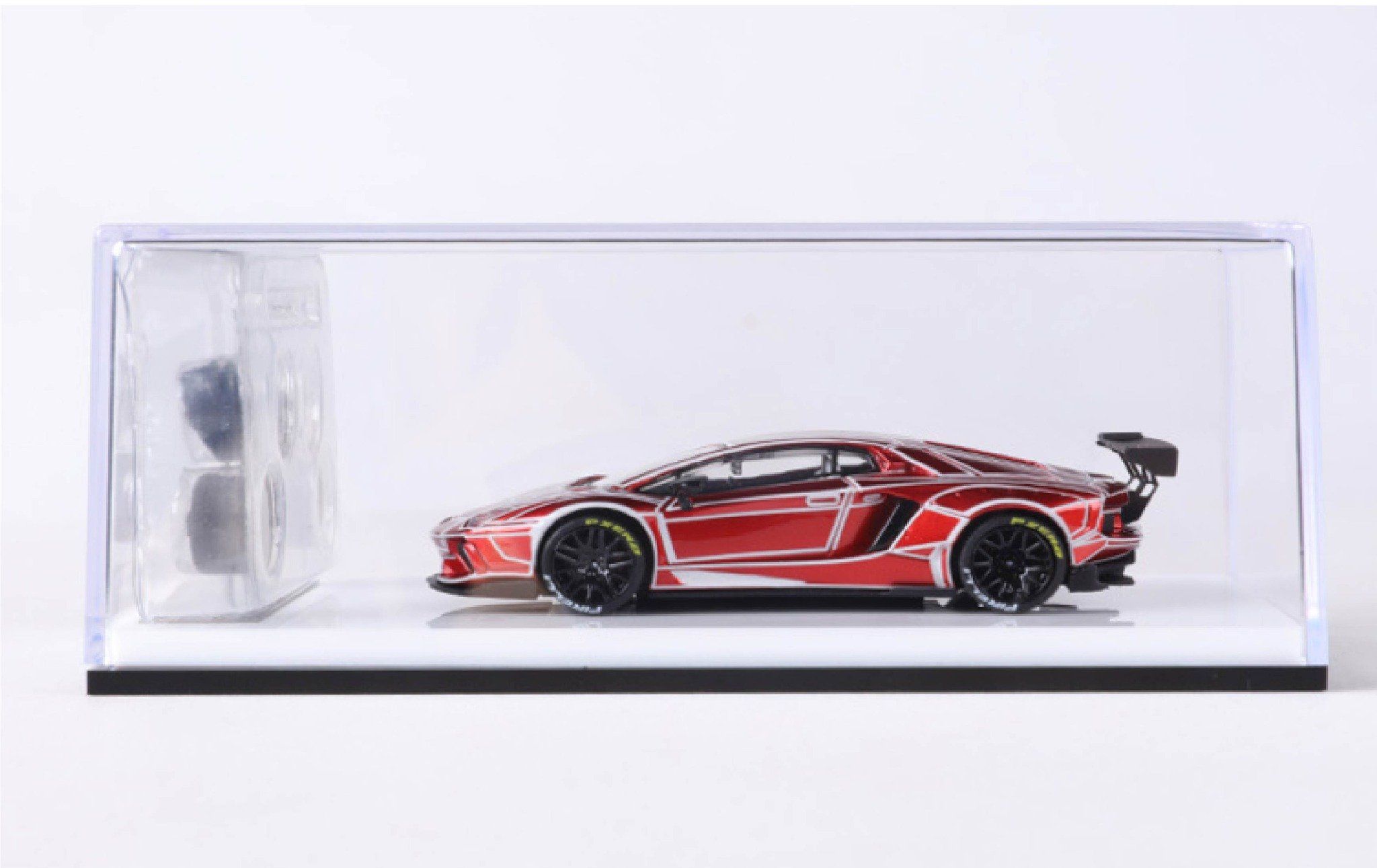  Mô hình xe Lamborghini LP700 Aventador phiên bản cao cấp có bánh phụ hộp và đế mica tỉ lệ 1:64 Demon King Model KM-LP700 