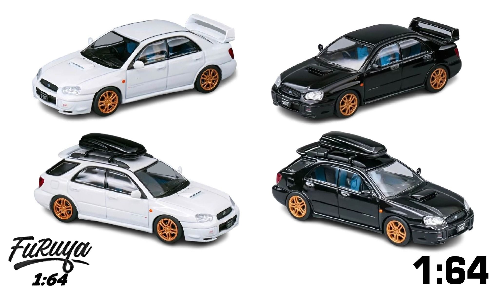  Mô hình xe SUBARU Impreza WRX STi GD sedan / GG wagon (8th Generation) tỉ lệ 1:64 Furuya OT64096 