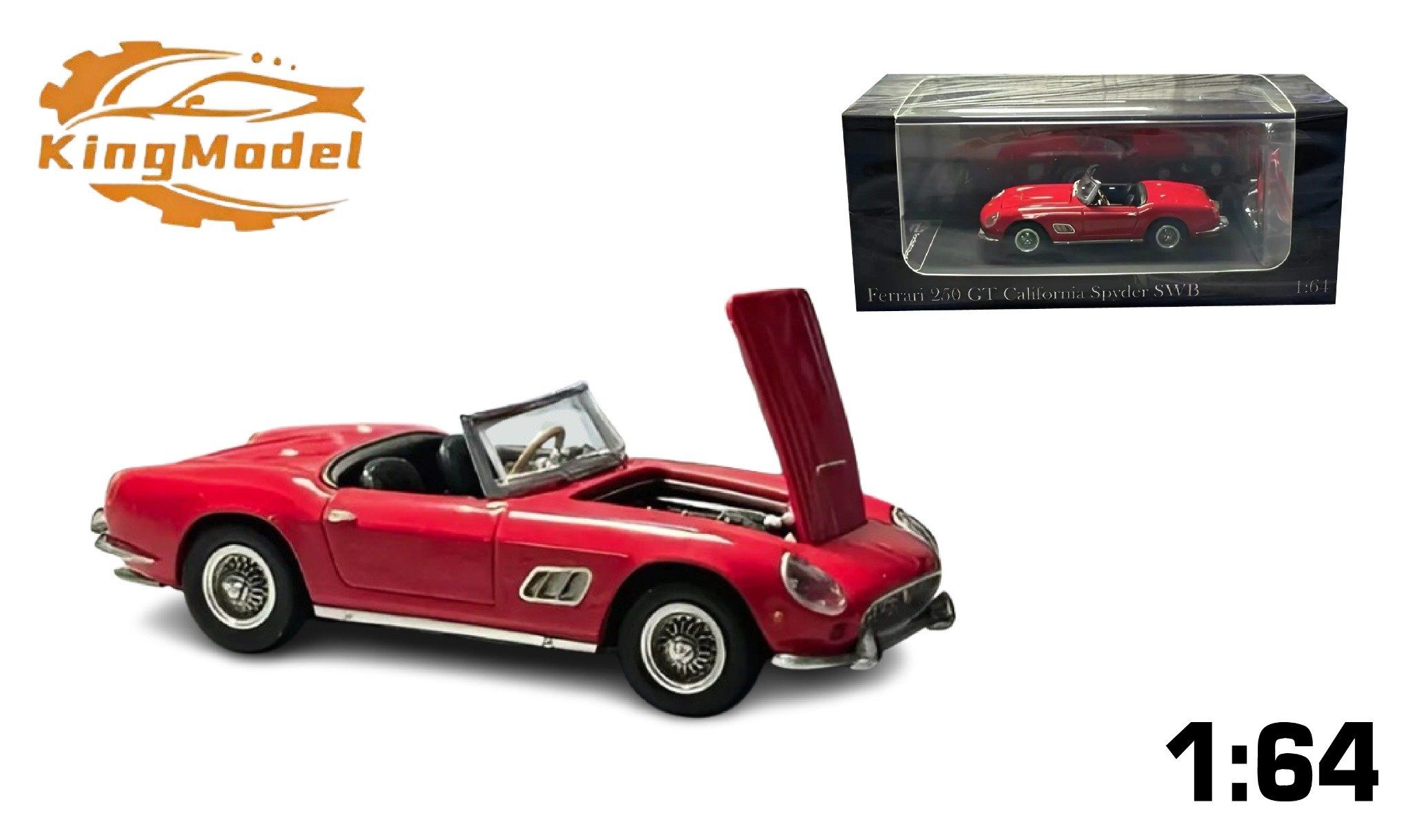  Mô hình xe Ferrari California 250 GT tỉ lệ 1:64 King Models OT64108 
