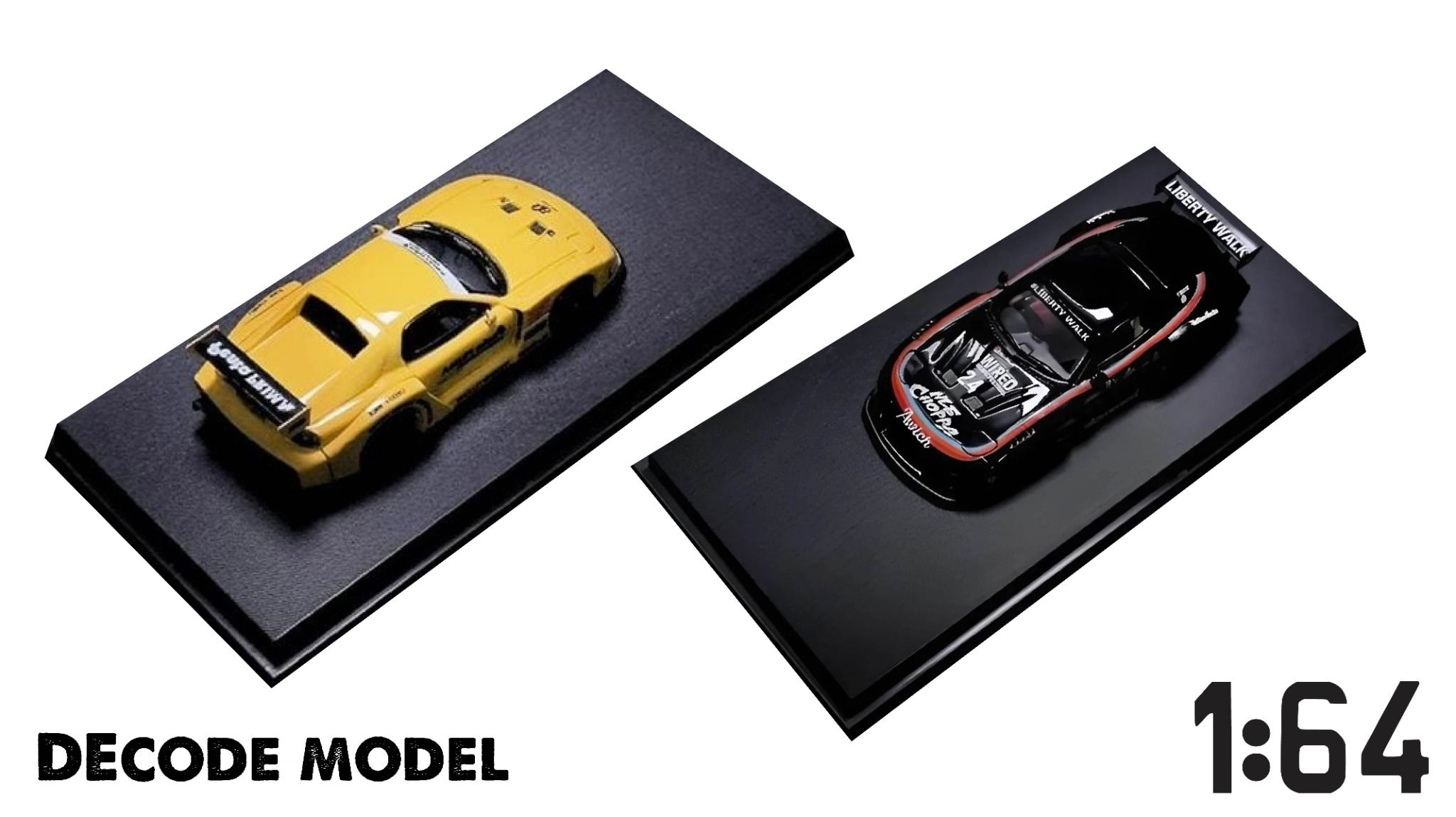  Mô hình xe Mazda RX7 Wide Body Modification tỉ lệ 1:64 DECODE model OT64332 