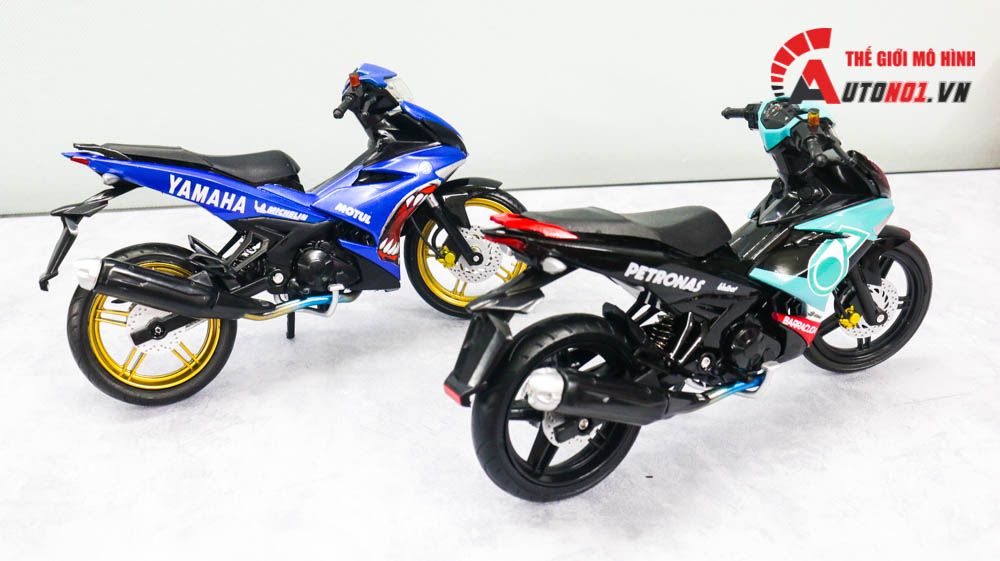  Mô hình xe Yamaha Exciter y15zr độ decal cá mập blue tỉ lệ1:12 Dealer D237H 