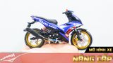  Mô hình xe Yamaha Exciter y15zr độ decal cá mập blue tỉ lệ1:12 Dealer D237H 