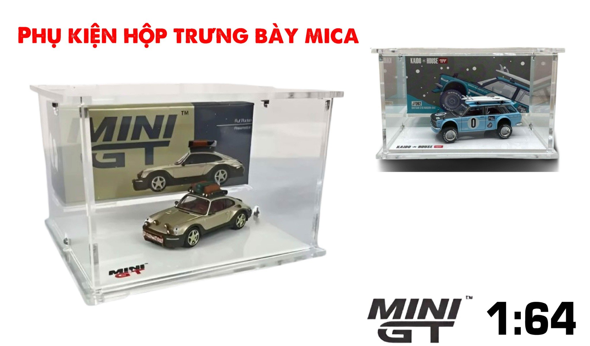  Phụ kiện hộp trưng bày mica lắp ghép - nắp đậy mở được - có ốc tỉ lệ 1:64 các hãng PK519 