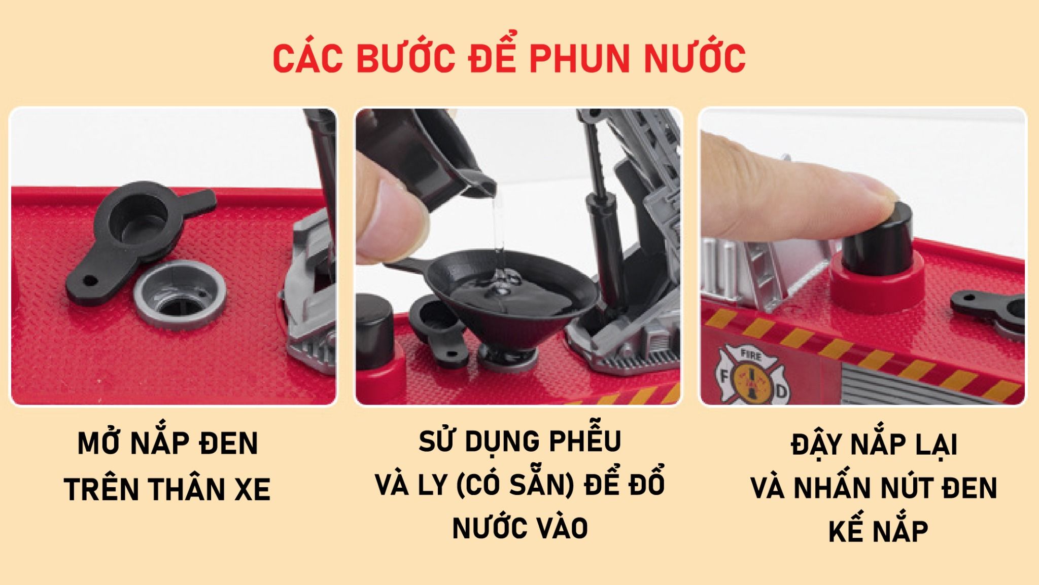  Mô hình xe Cứu Hỏa Phun Nước 1:32 Ty Models 7772 