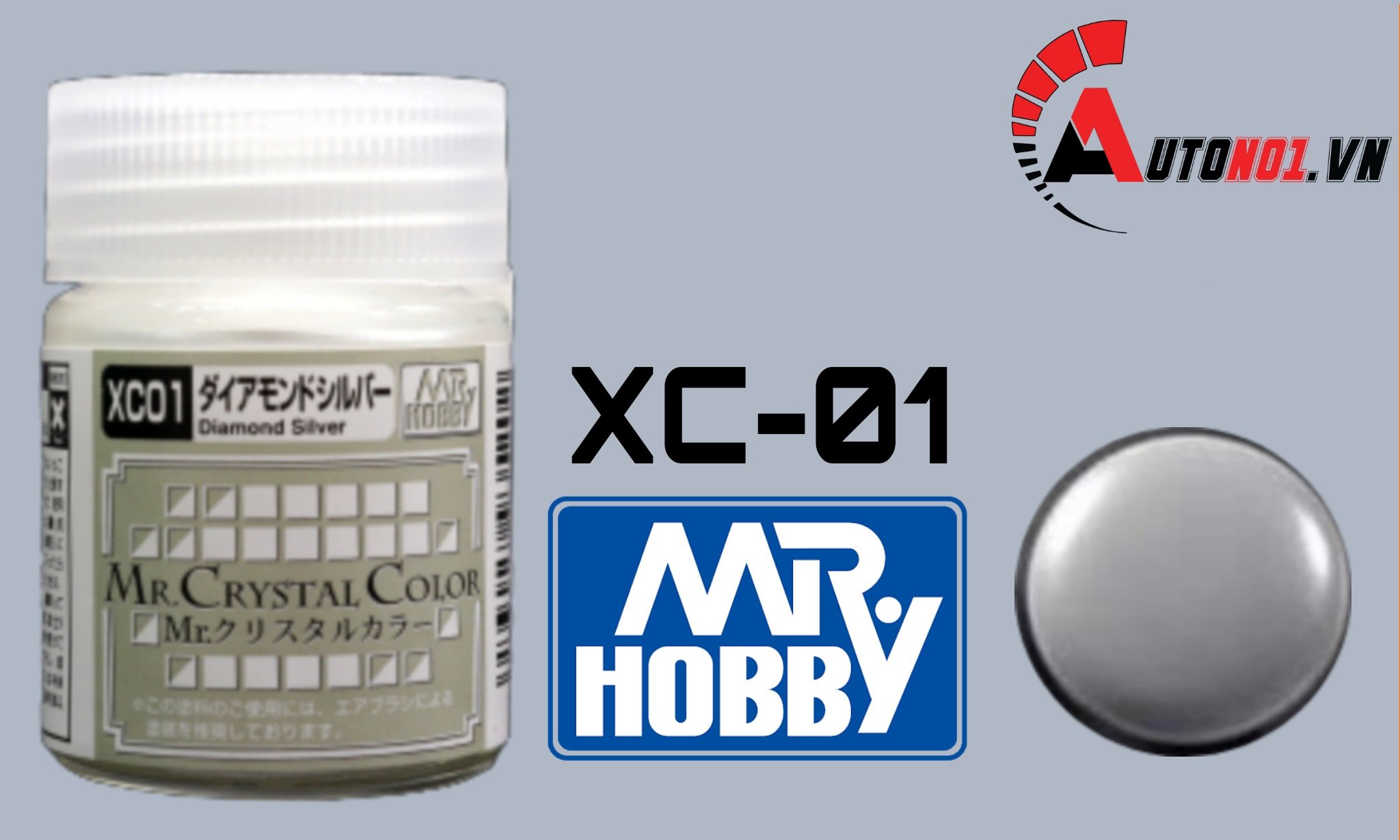  Lacquer xc01 effect diamond silver metallic sơn mô hình màu crystal kim cương bạc 18ml Mr.Hobby XC01 