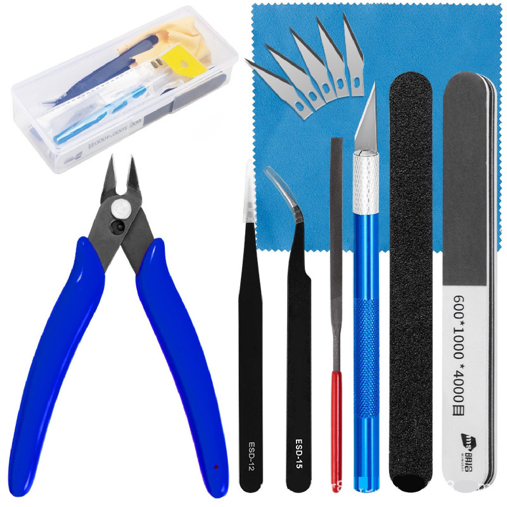  Bộ 10 món dụng cụ kềm - dao - mút nhám dành cho mô hình PK459 
