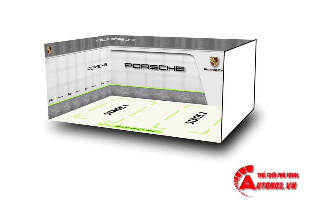 DIORAMA DECOR SHOWROOM PORSCHE 35X25X15CM 1:24 PK022