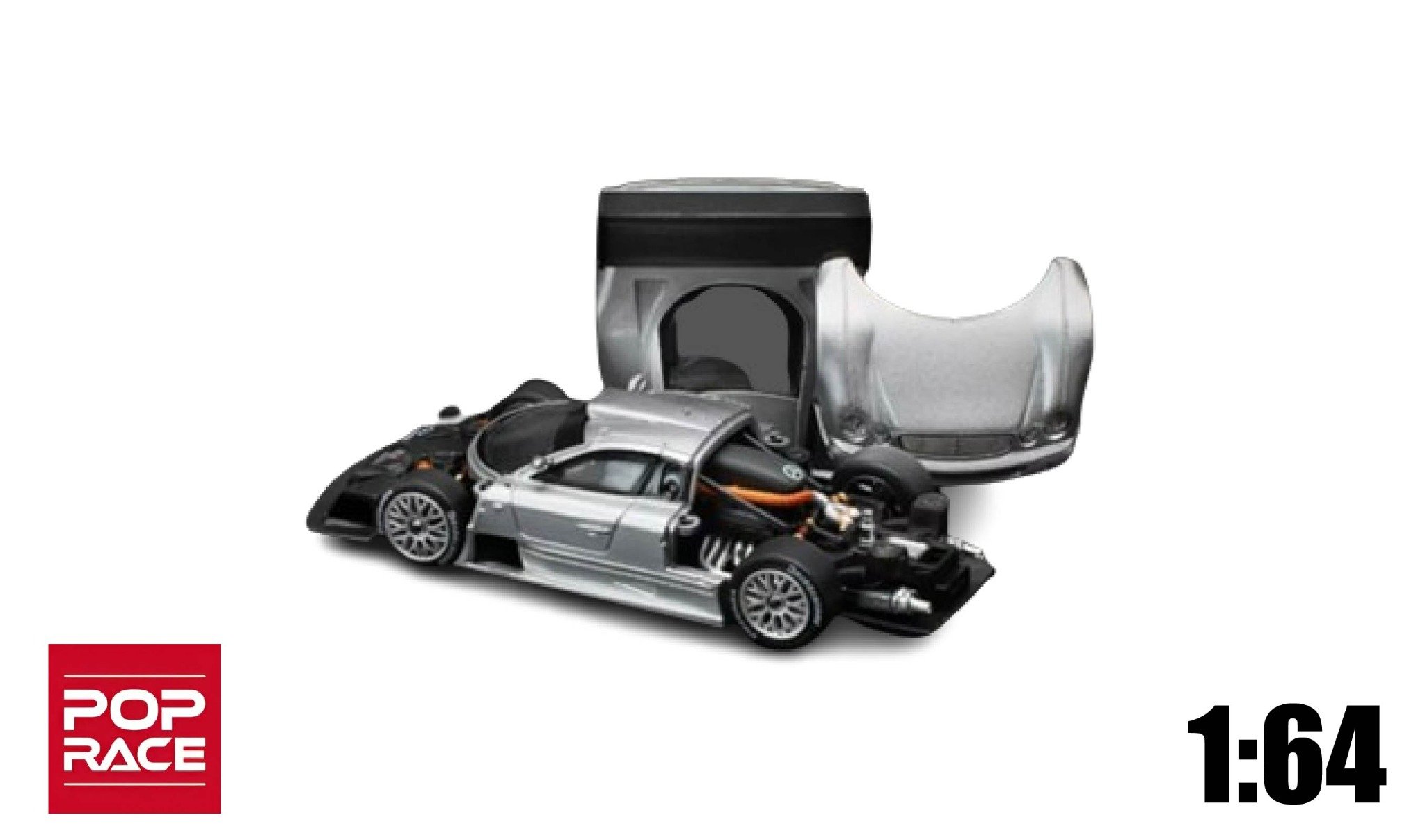  Mô hình xe MERCEDES-BENZ AMG CLK GTR tỉ lệ 1:64 Poprace PR640158 
