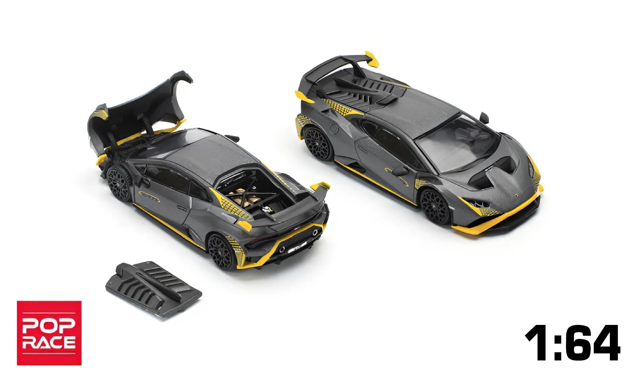 Mô hình xe Lamborghini Huracan Sto Matte Grey tỉ lệ 1:64 Poprace PR640242 