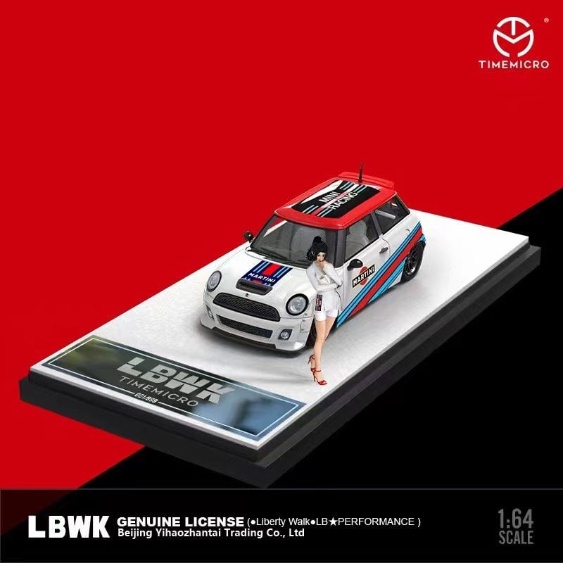  Mô hình xe Mini Cooper Martini racing LBWK Liberty Walk tỉ lệ 1:64 Time micro 