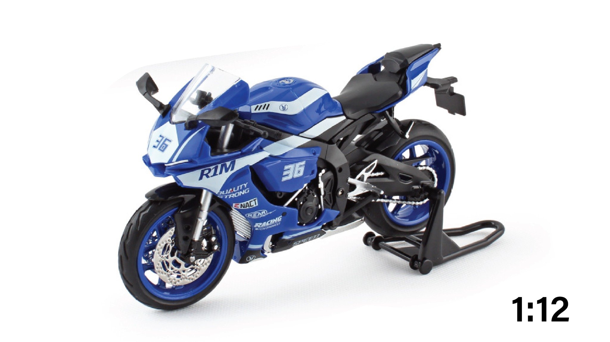  Mô hình xe Yamaha R1M Blue WSBK tỉ lệ 1:12 Jiaye Model MT057 