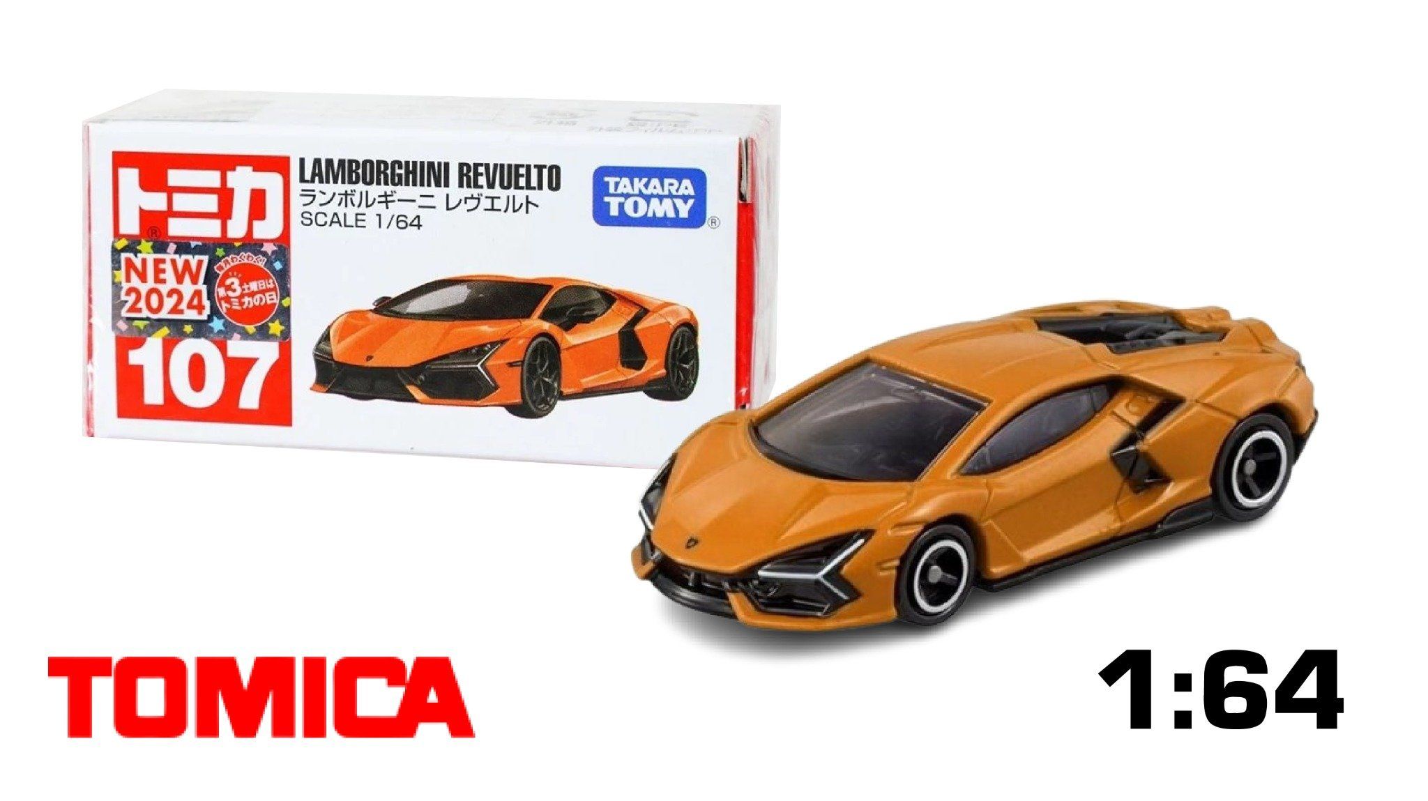  Mô hình xe Lamborghini Revuelto No.107 tỉ lệ 1:64 Tomica 917168 