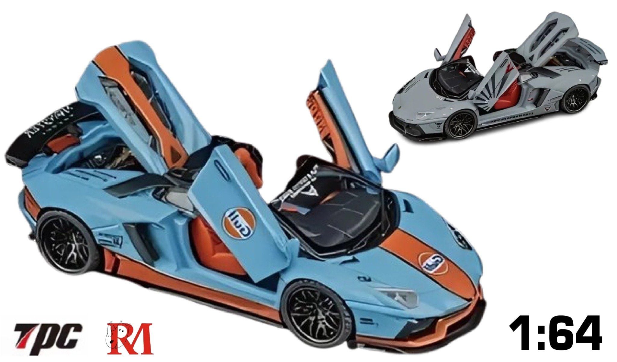  Mô hình xe Lamborghini LP720-4 Roadster Wide-Body tỉ lệ 1:64 TPC & Rhino model RM OT64394 